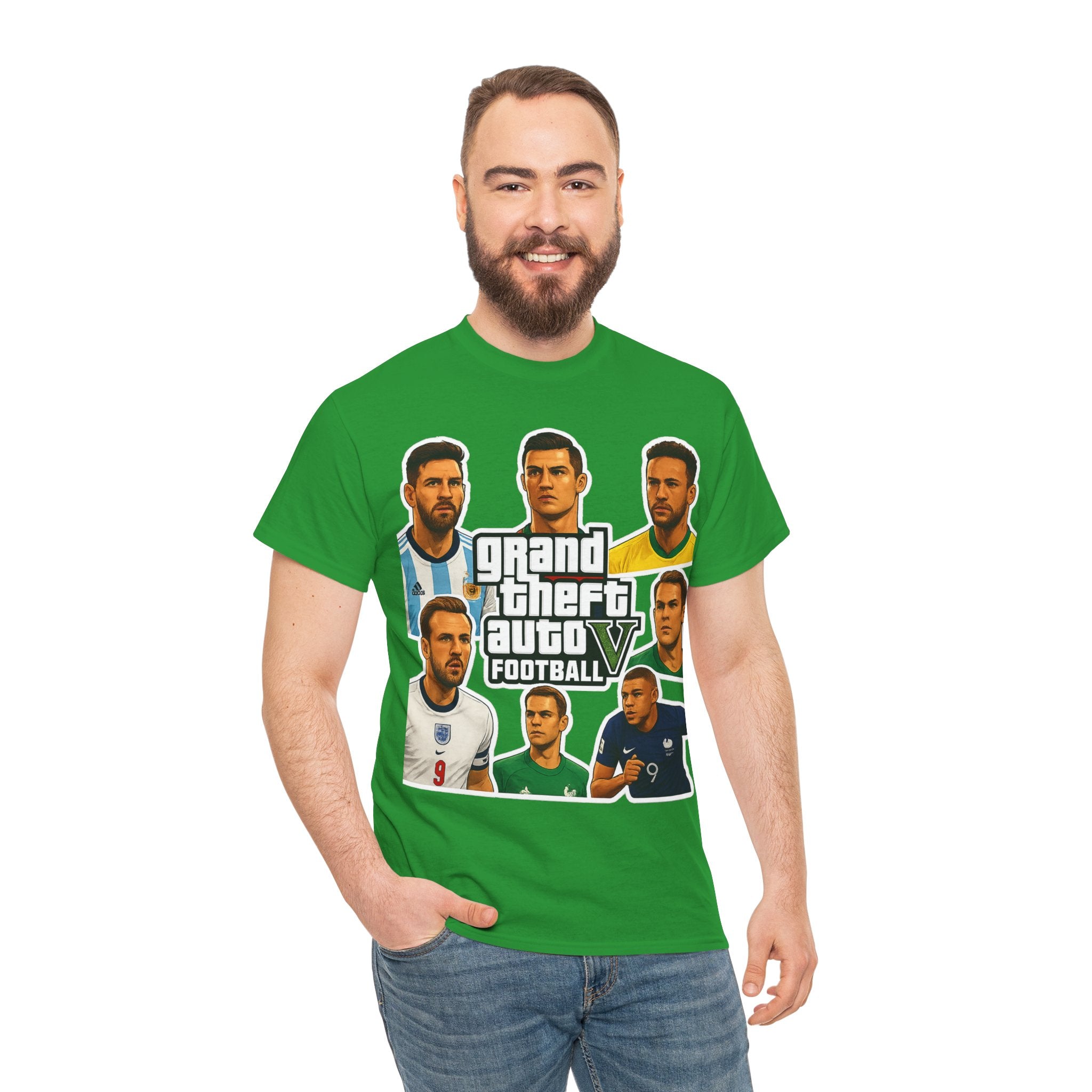 Graphic Tee — 'Grand Theft Auto V Football' Soccer Players Collage Shirt