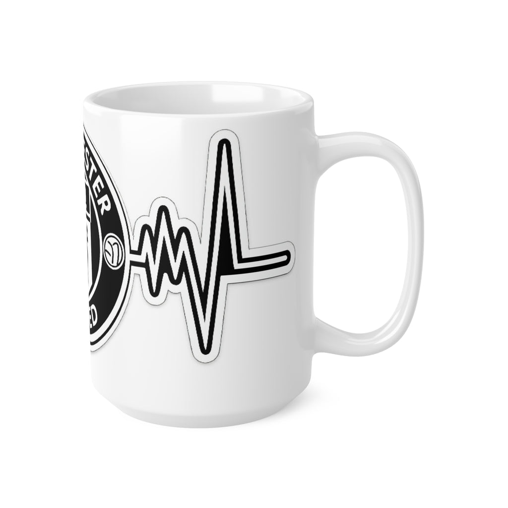 Manchester United Inspired Heartbeat Mug — Ceramic Coffee Cup (11oz & 15oz)