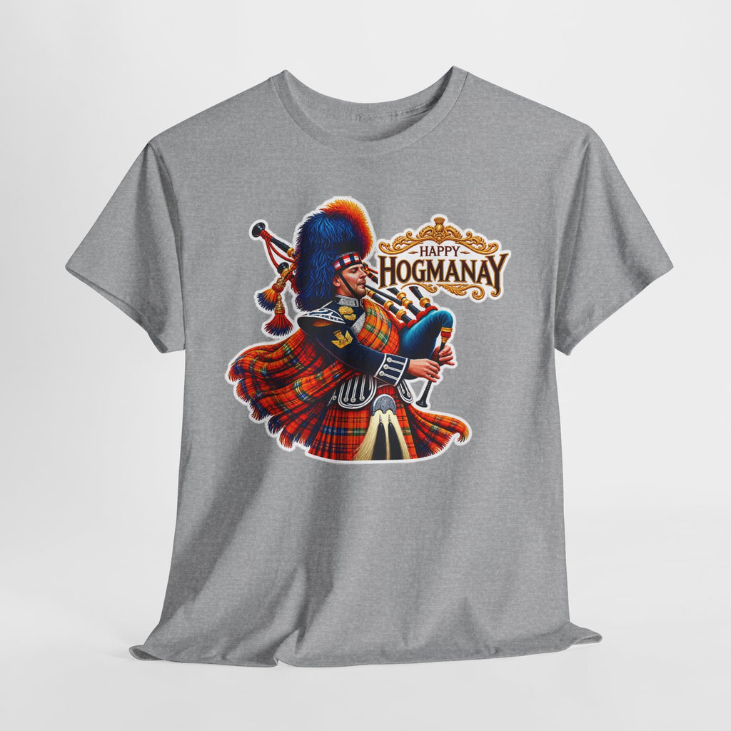 Hogmanay Bagpiper T‑Shirt — Happy Hogmanay Scottish New Year Tee