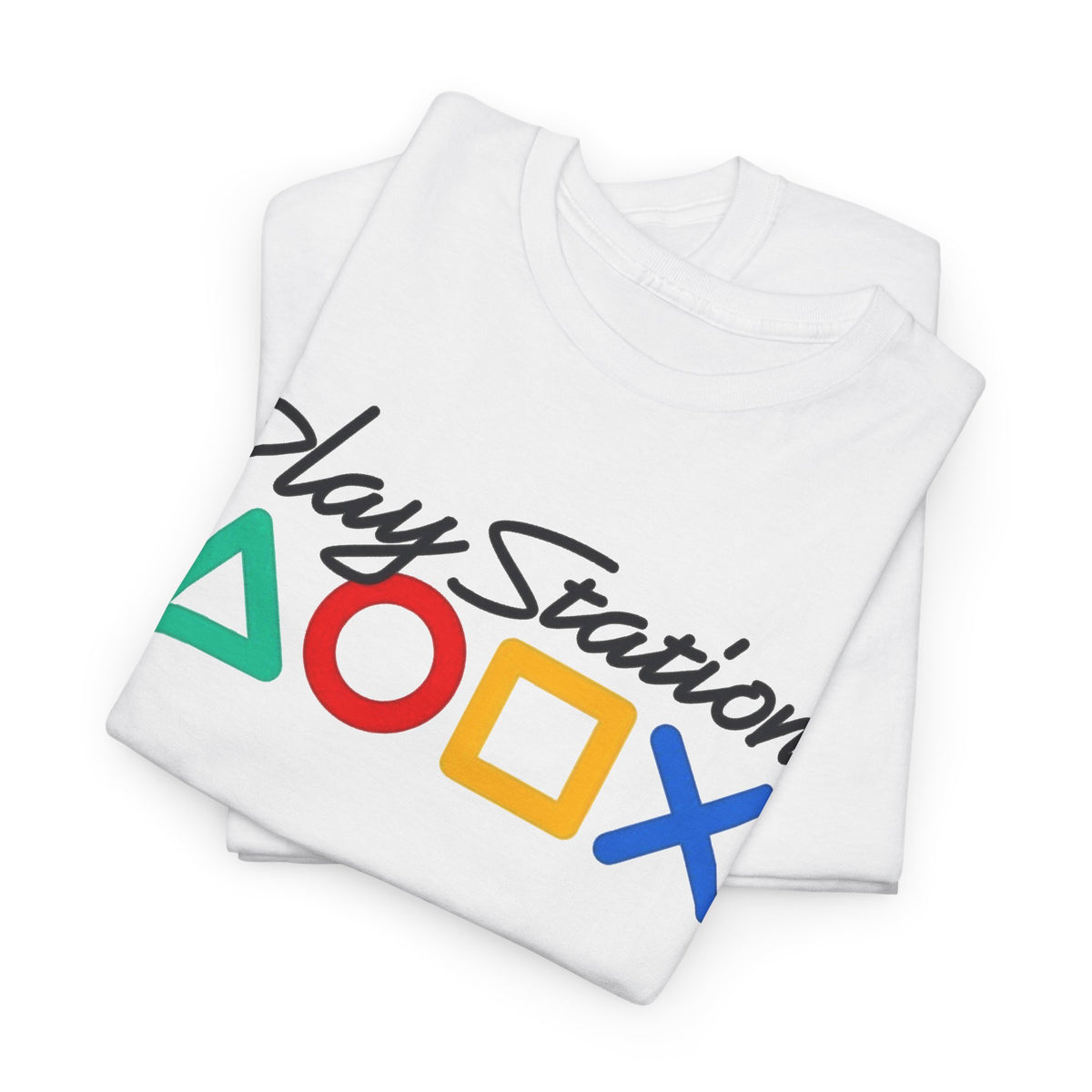 Play Station Controller Symbols Tee — Retro Gaming Shirt with Triangle Circle Square X Design