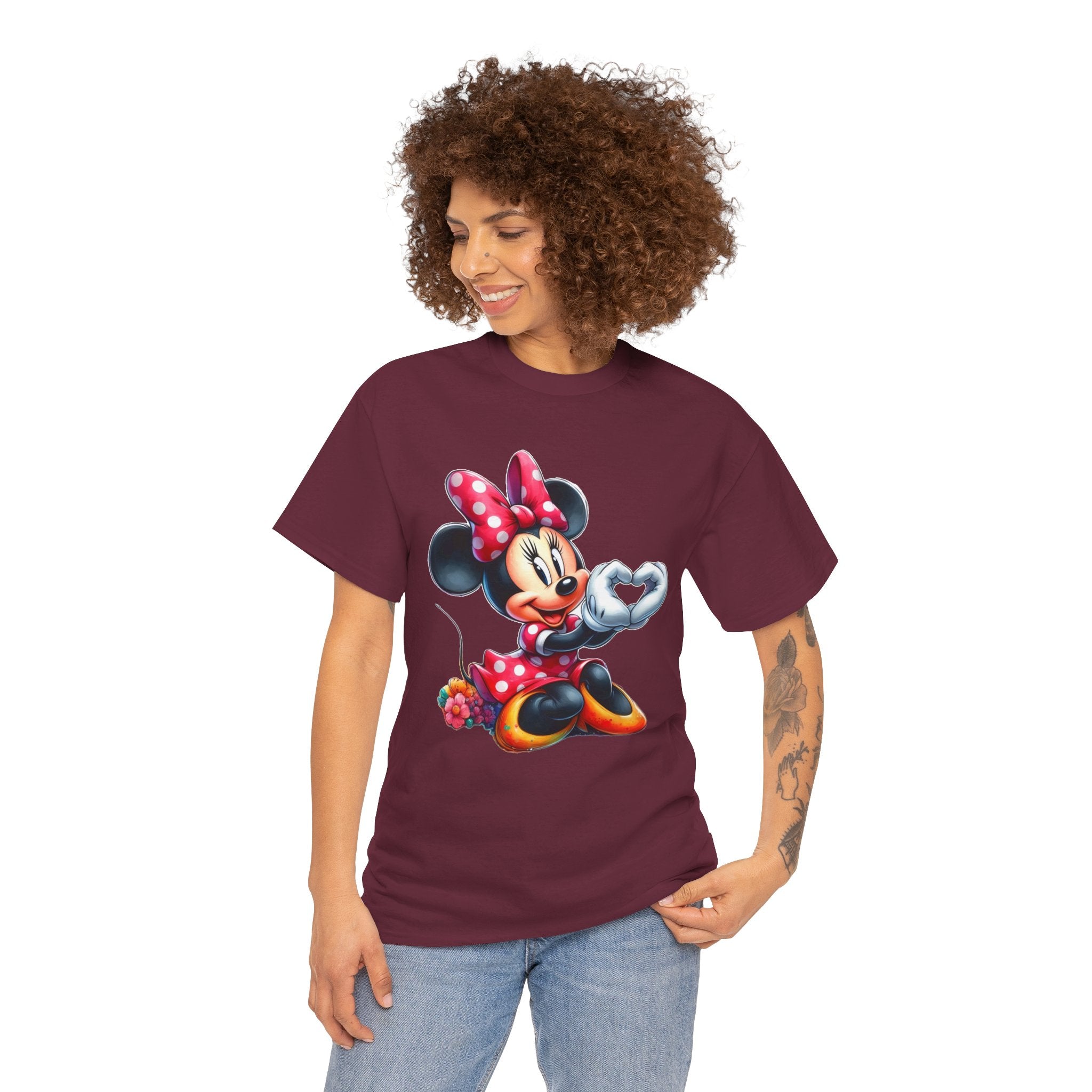 Minnie Mouse Character Heart Graphic Tee
