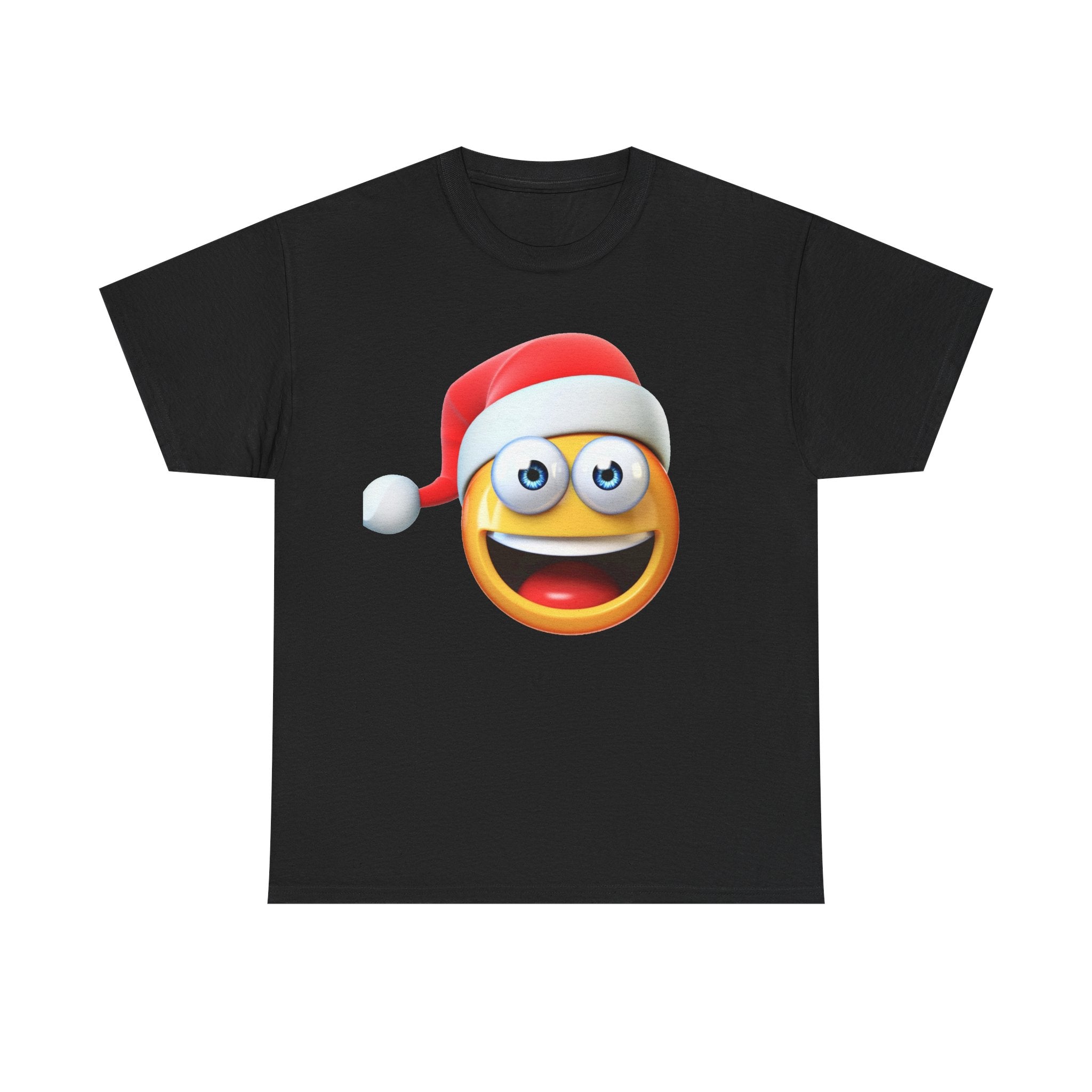 Christmas Emoji T-Shirt — Santa Hat Smiley Holiday Tee