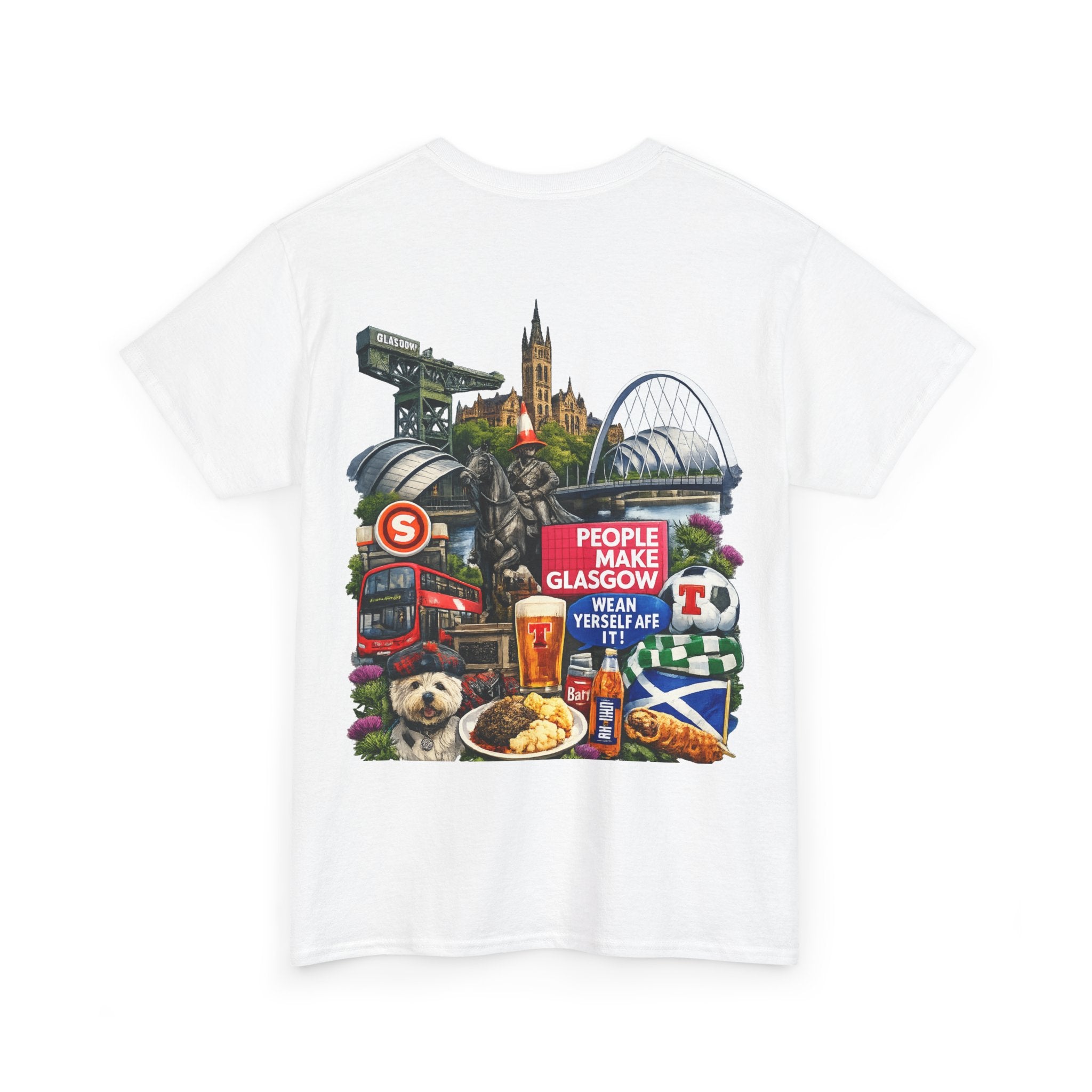 Glasgow Collage T-Shirt — "People Make Glasgow" Scottish City Souvenir Tee