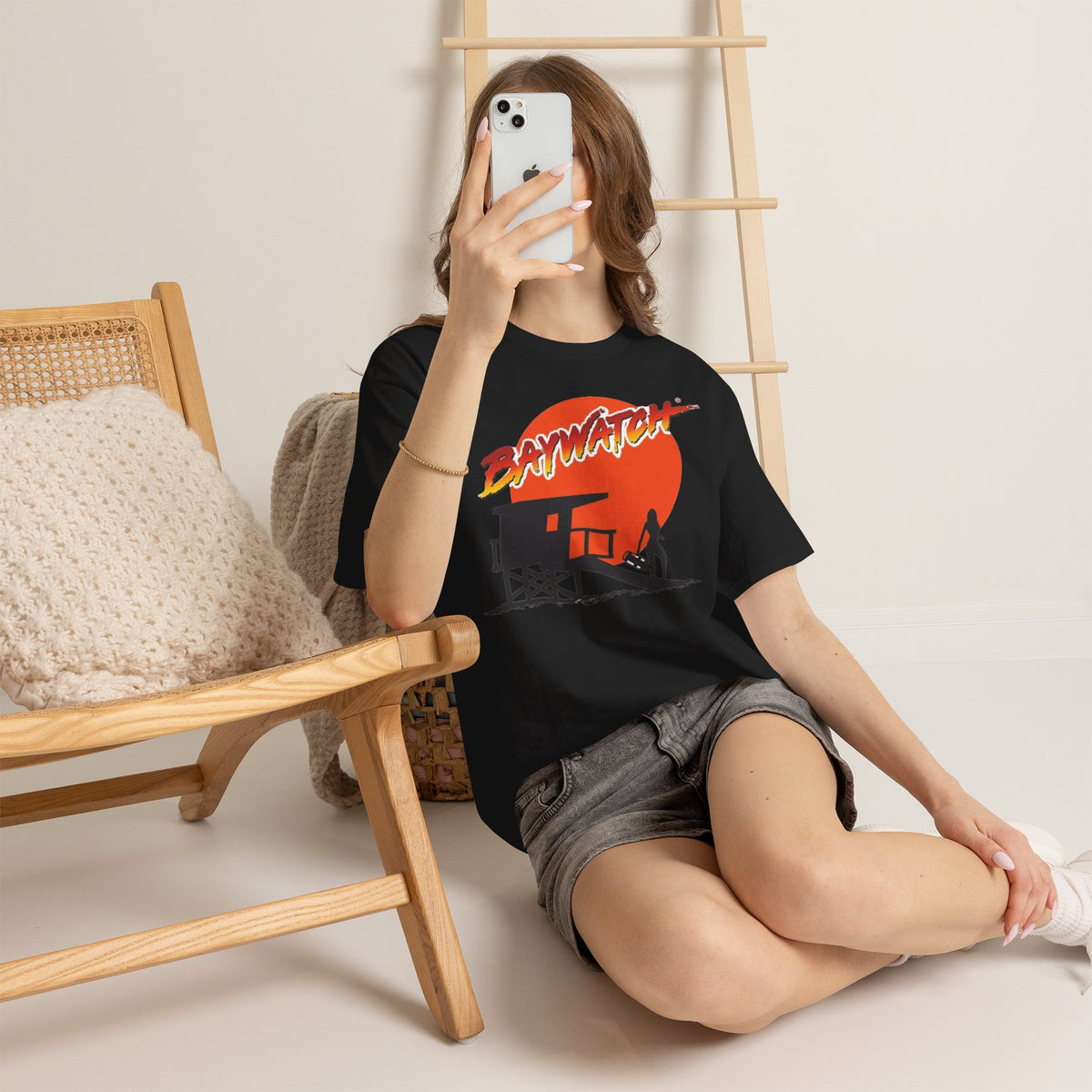Baywatch Lifeguard Sunset Cotton T-Shirt