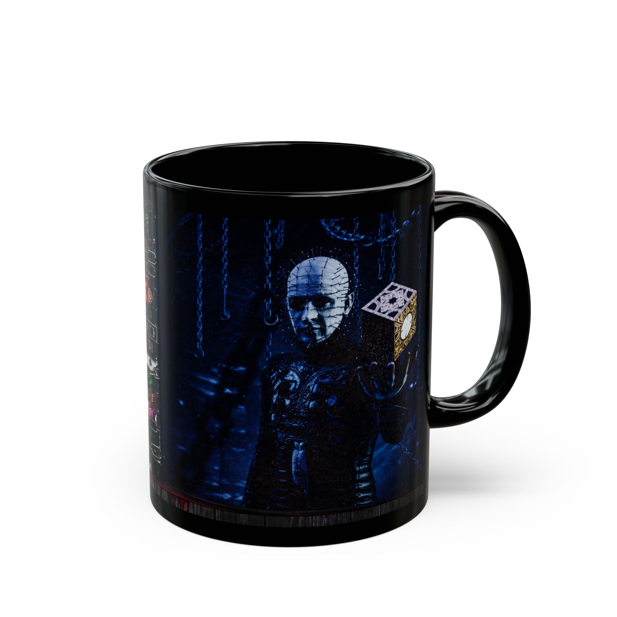Hellraiser Pinhead & Lament Configuration Black Coffee Mug – Horror Movie Fan Gift (11oz/15oz)