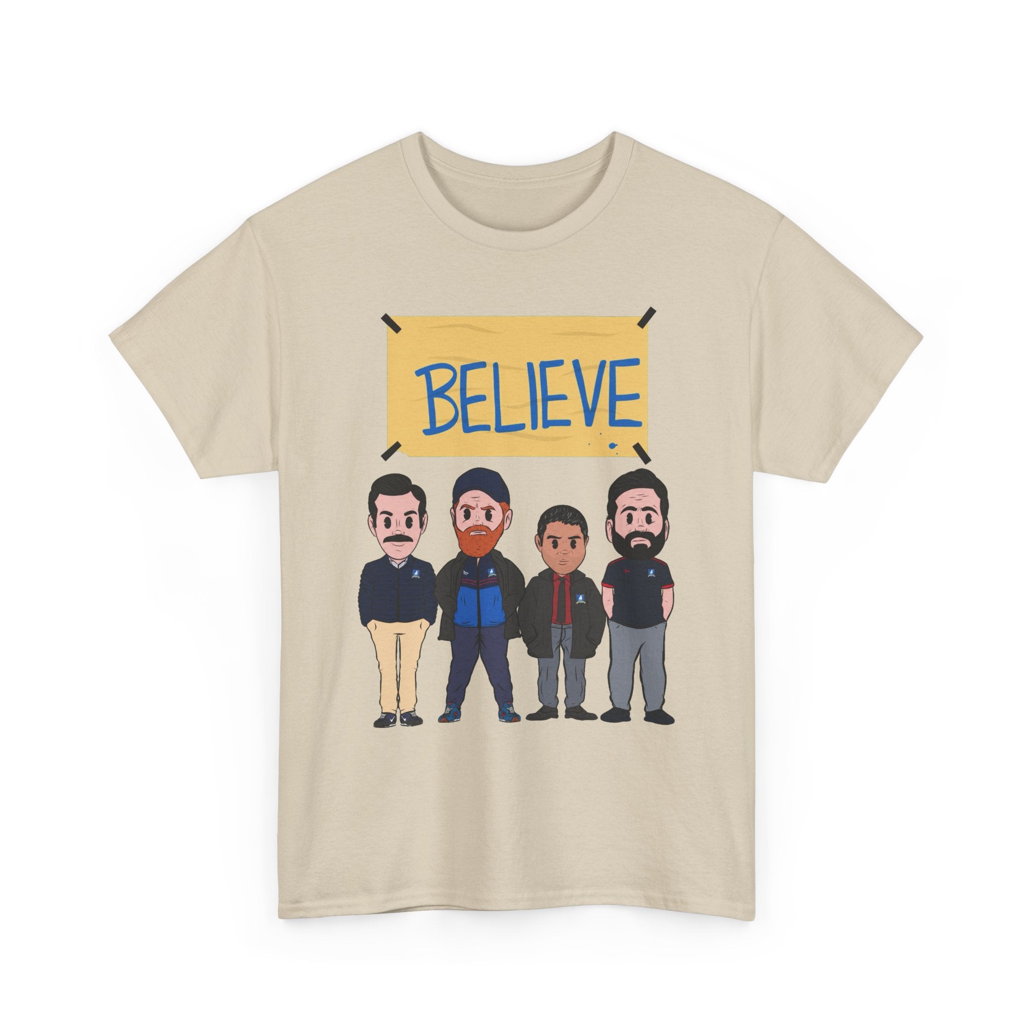 Ted Lasso Inspired Believe Cartoon Band Cotton T-Shirt