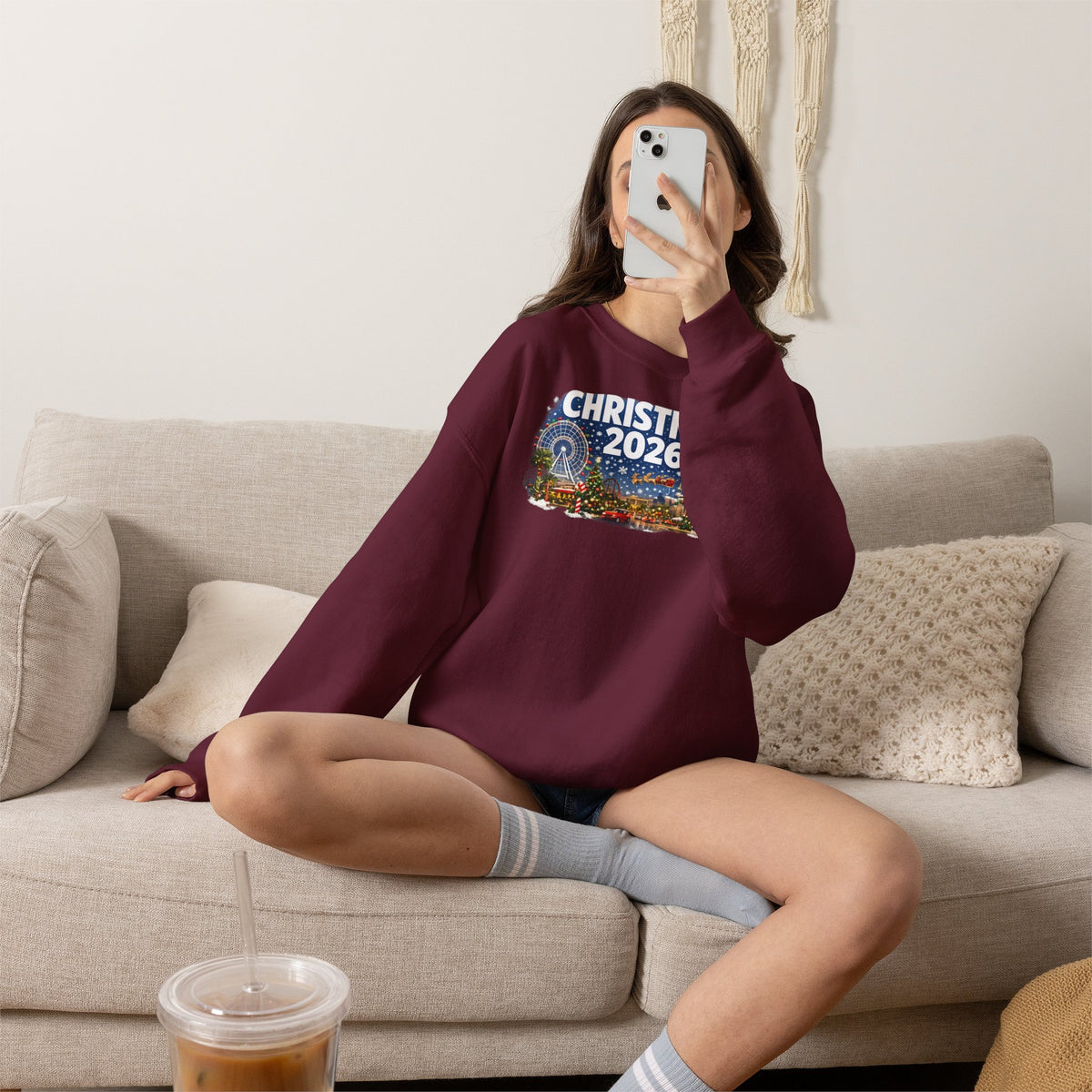 Christmas 2026 Holiday Sweatshirt – Festive Winter Cityscape Crewneck