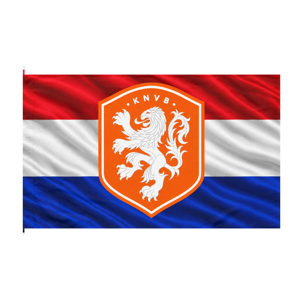Netherlands KNVB Lion Double-Sided Flag — Dutch Orange Football Supporter Flag