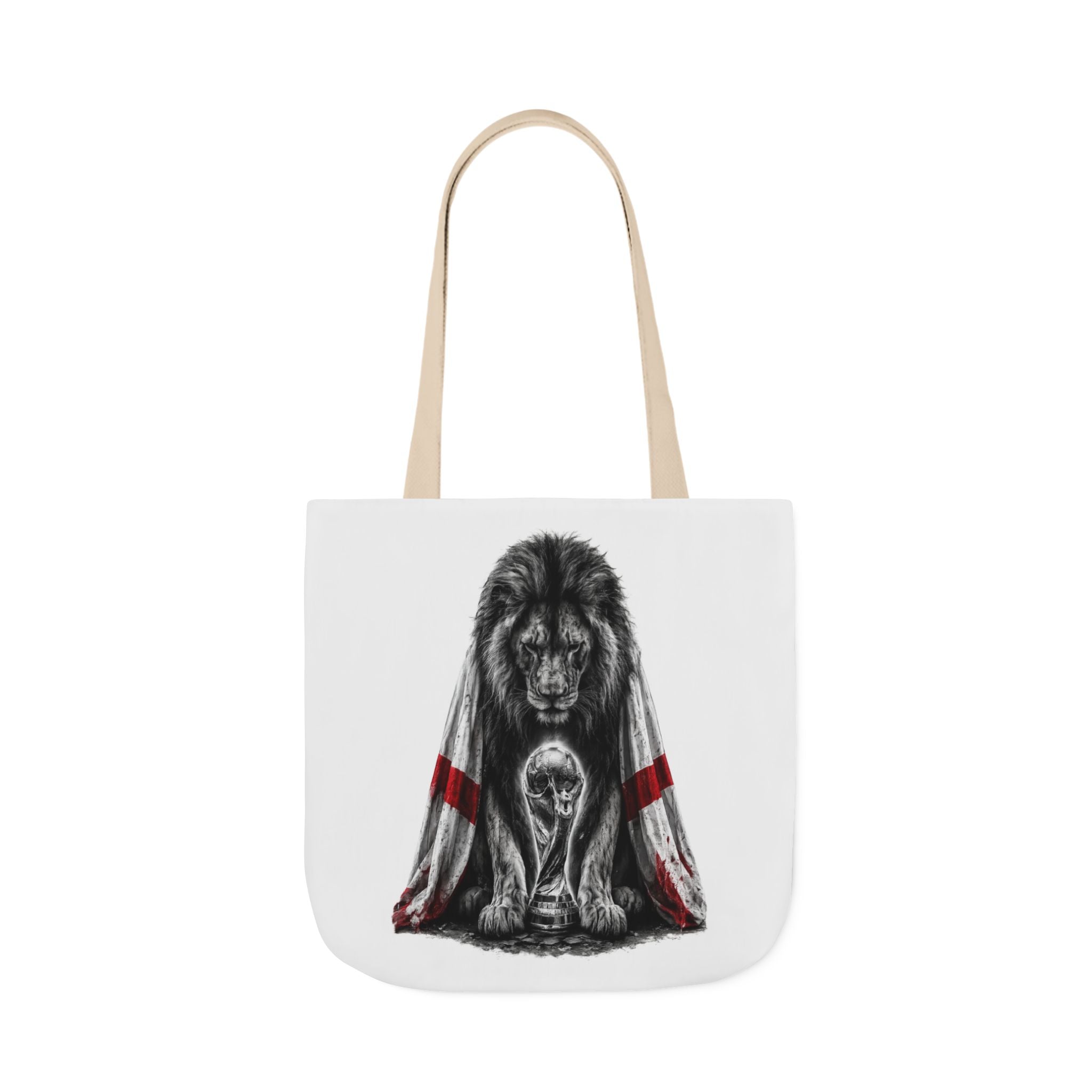 England Lion Guardian Canvas Tote — Protective Lion & Cub Illustration Tote Bag