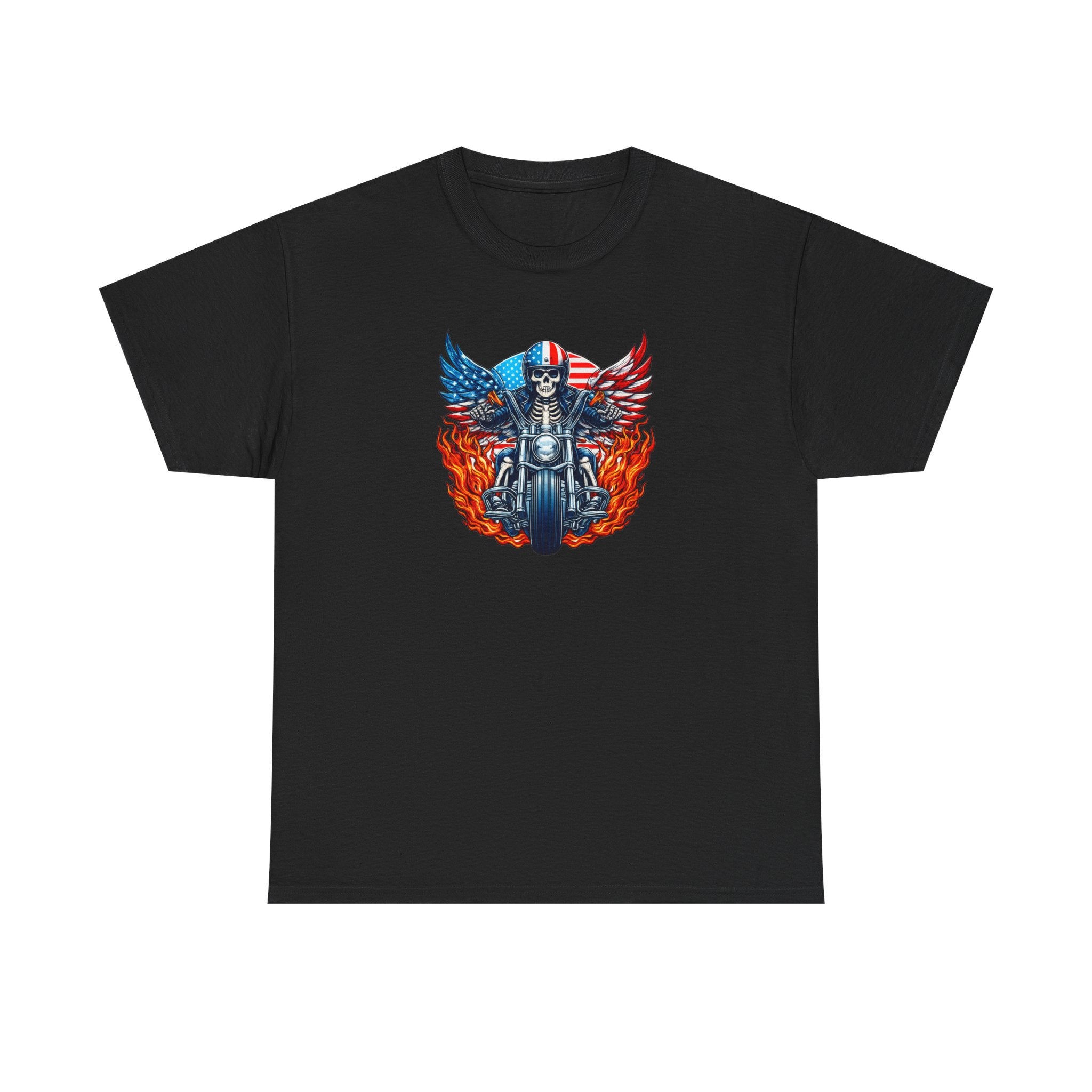 Motorcycle Skull Tee — "Sons of a B***h" Patriotic Biker Shirt