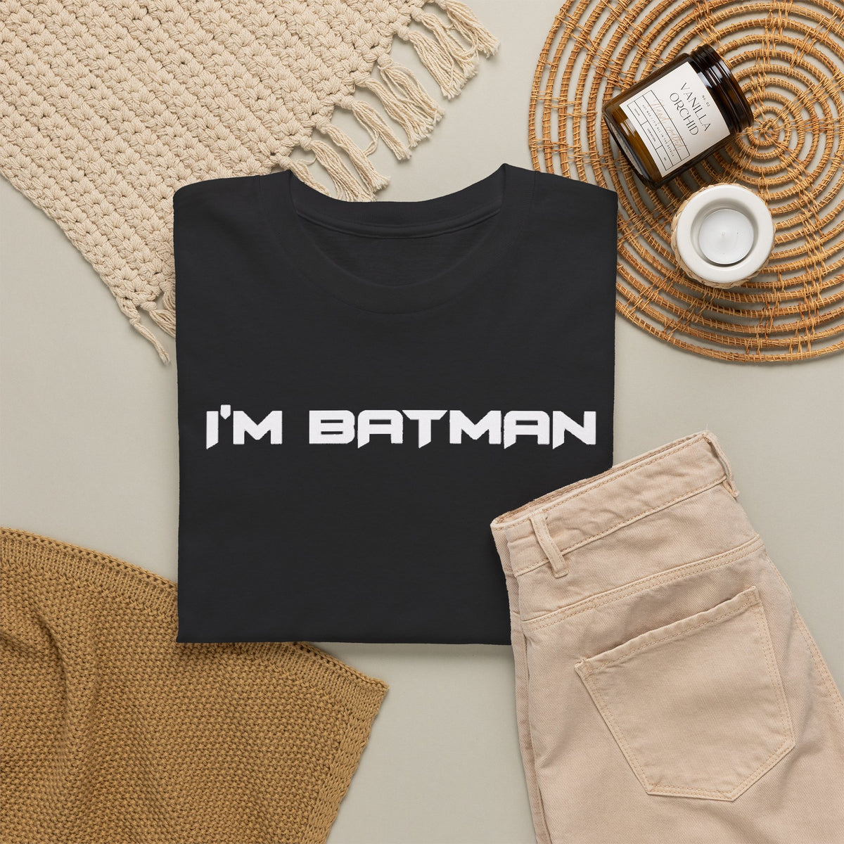 I'm Batman T-Shirt — Minimal Bat Logos Back Graphic Tee
