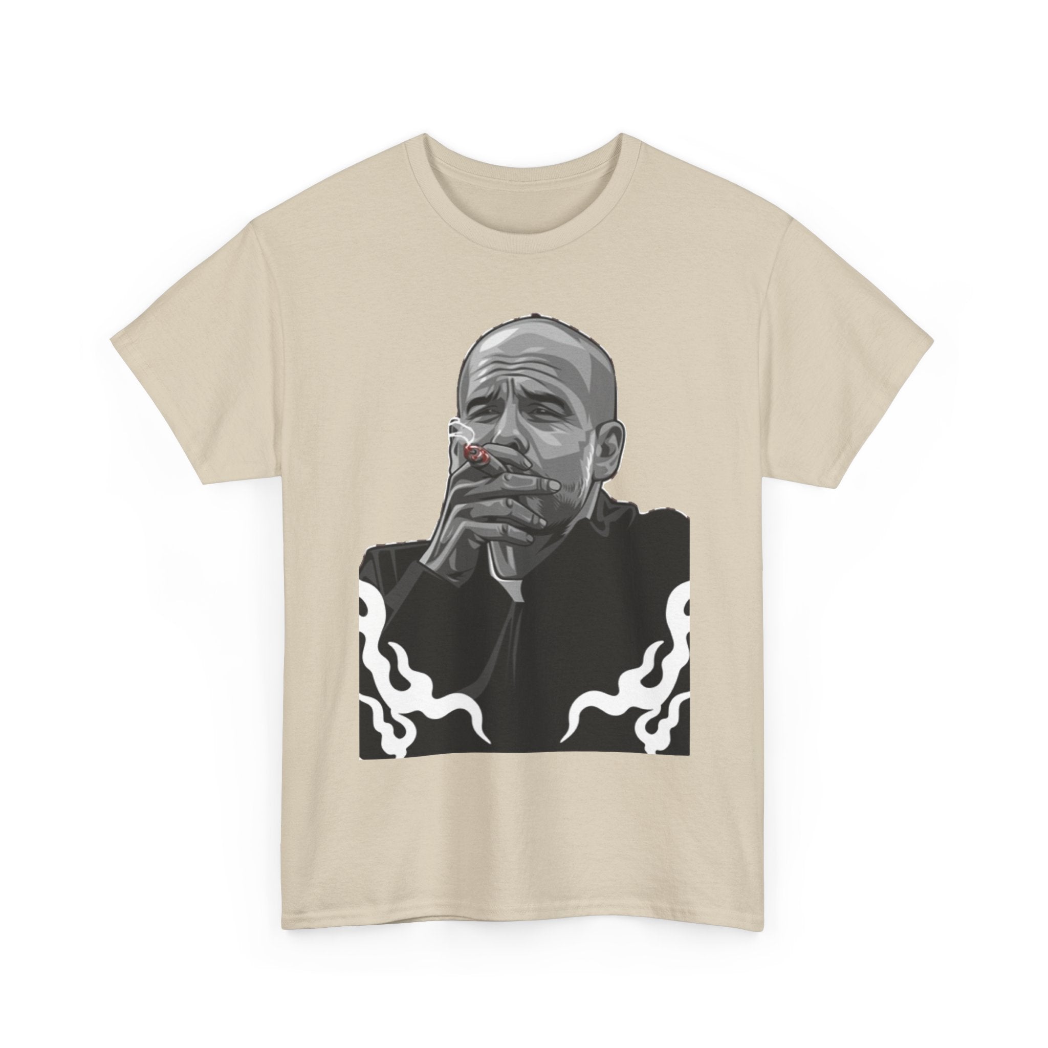 Pep Guardiola Smoking Portrait T‑Shirt — Moody Graphic Tee