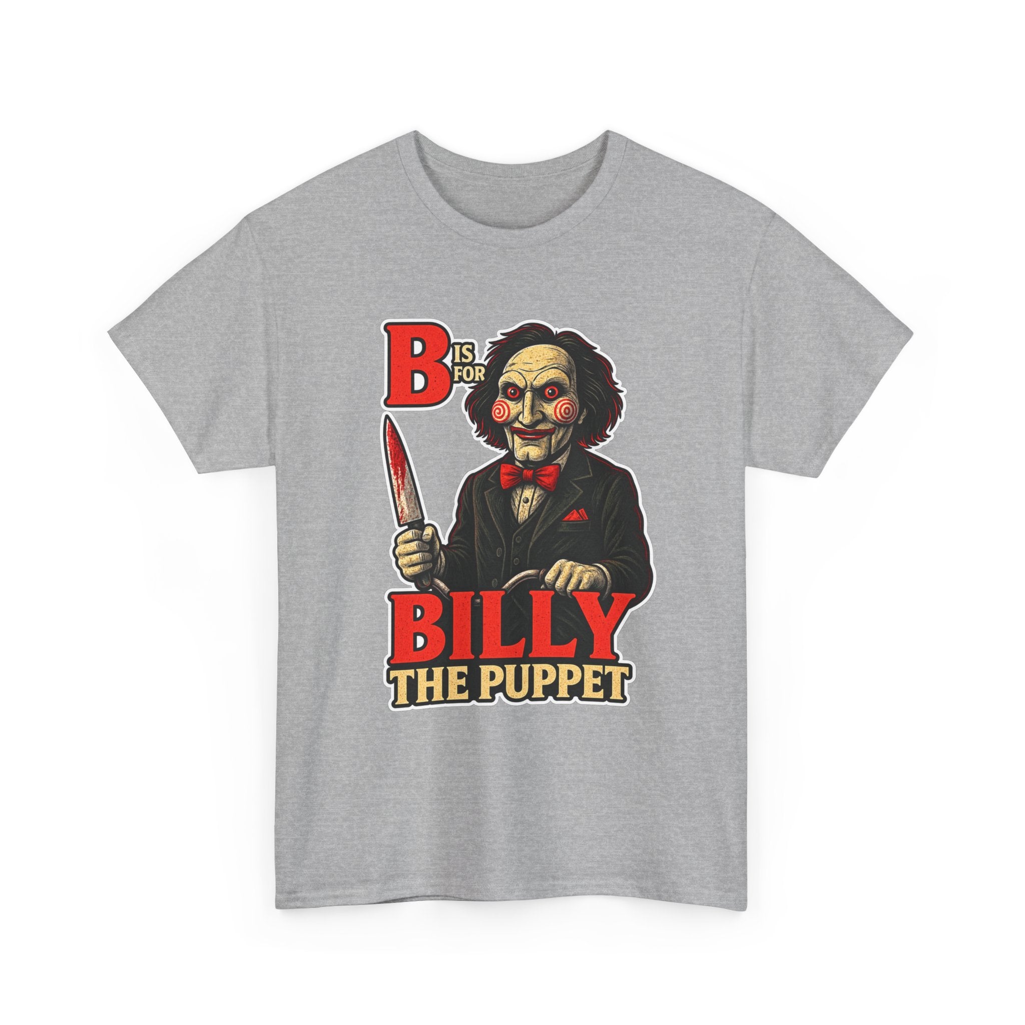 Billy the Puppet Horror Tee — Jigsaw-Style Killer Doll Graphic T-Shirt