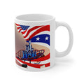 American Theme Park Coffee Mug — Patriotic Roller Coaster & Castle 11oz/15oz