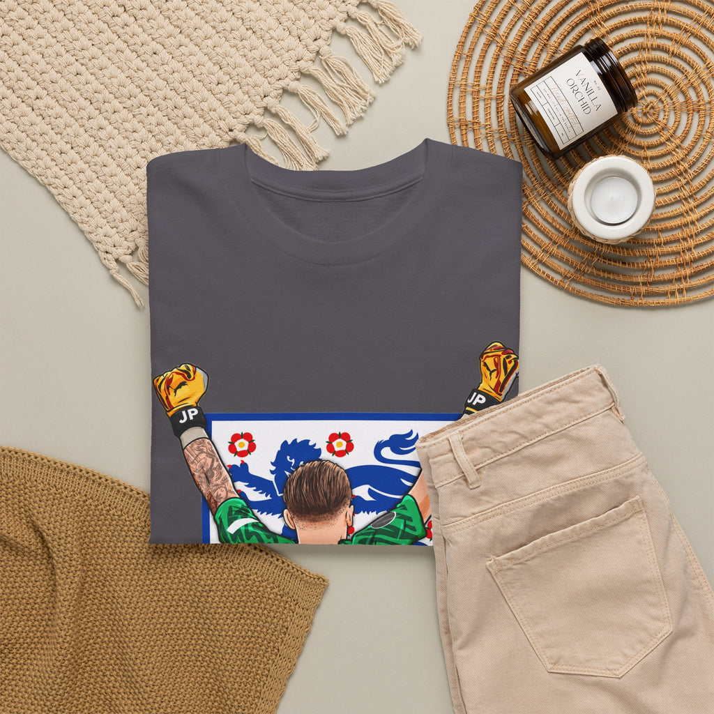 Pickford England Number 1 Goalkeeper Graphic Tee — Victory Pose Jersey Design