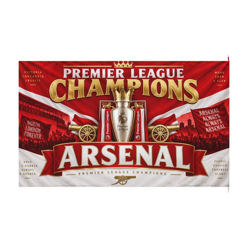 Arsenal Premier League Champions Double-Sided Flag