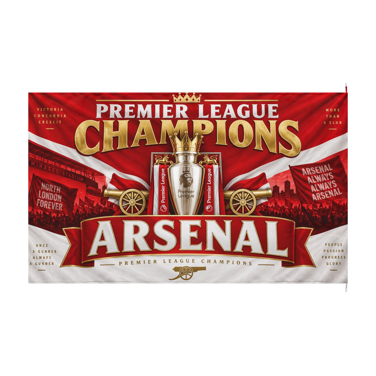 Arsenal Premier League Champions Double-Sided Flag