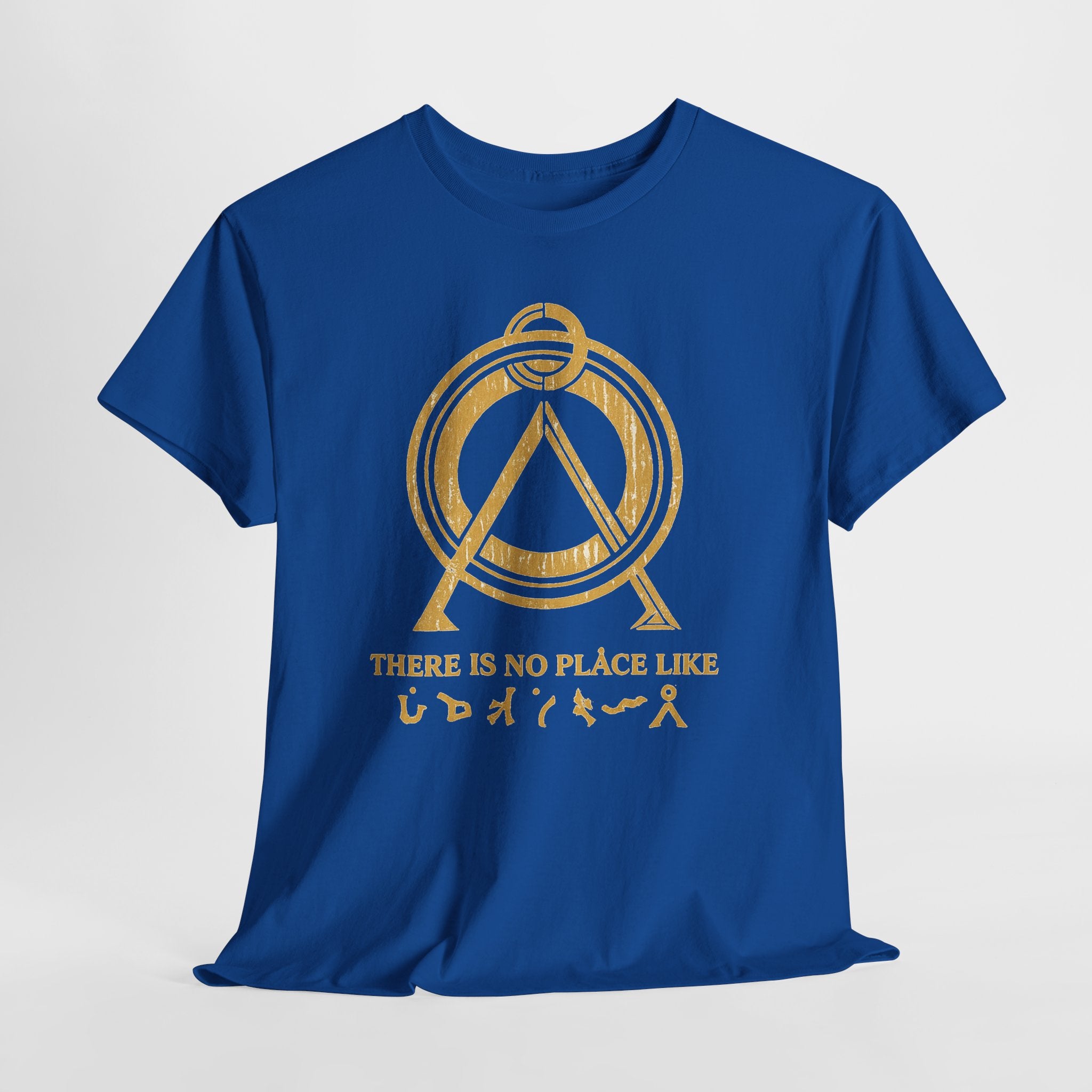 There Is No Place Like Home Graphic Tee — Vintage Gold Sigil T‑Shirt