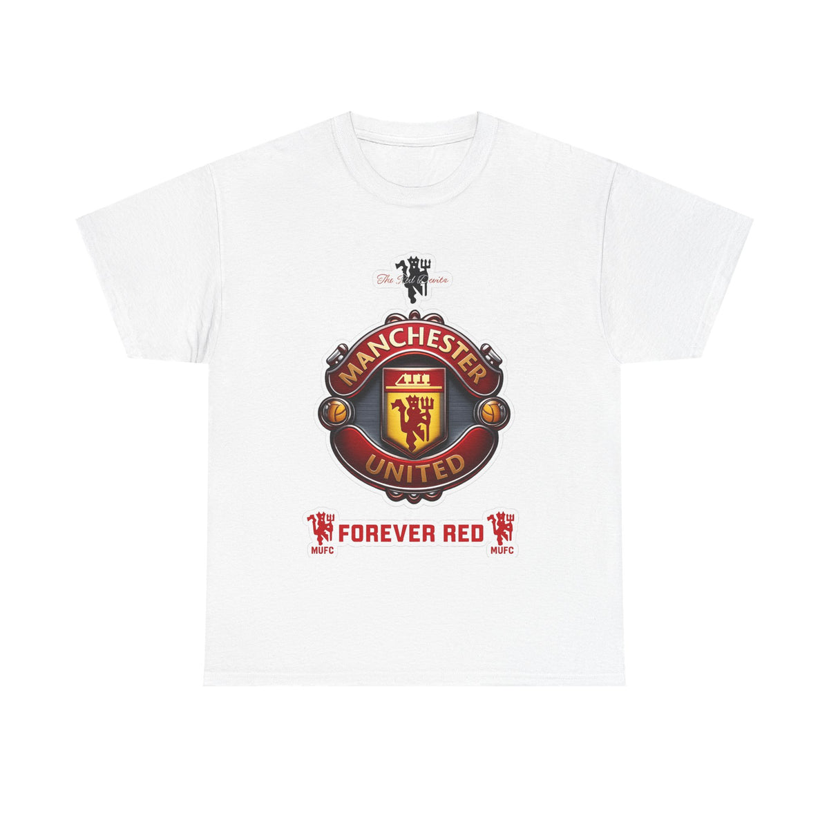 Manchester United Inspired Football Crest Tee — "Forever Red" Supporter Shirt