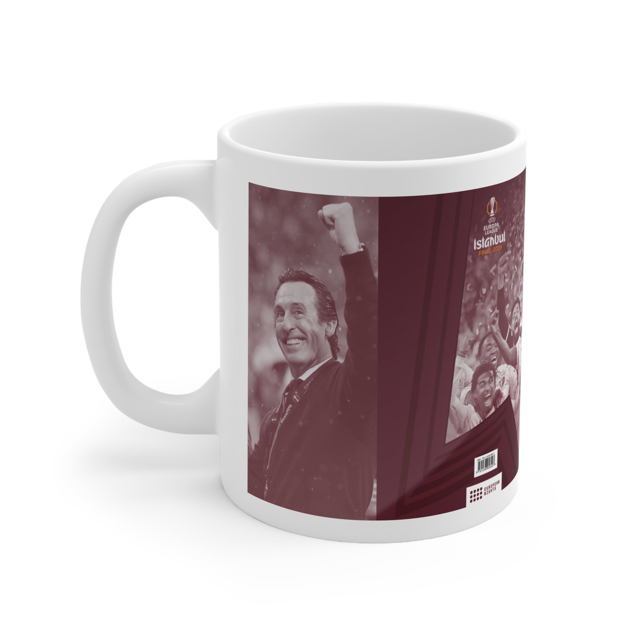 Aston Villa 2026 UEFA Europa League Winners Ceramic Coffee Mug — Vintage Celebration Team Photo (11oz & 15oz)