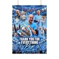 Manchester City Rolled Poster — Thank You For Everything Pep | Manchester City Tribute Football Wall Art
