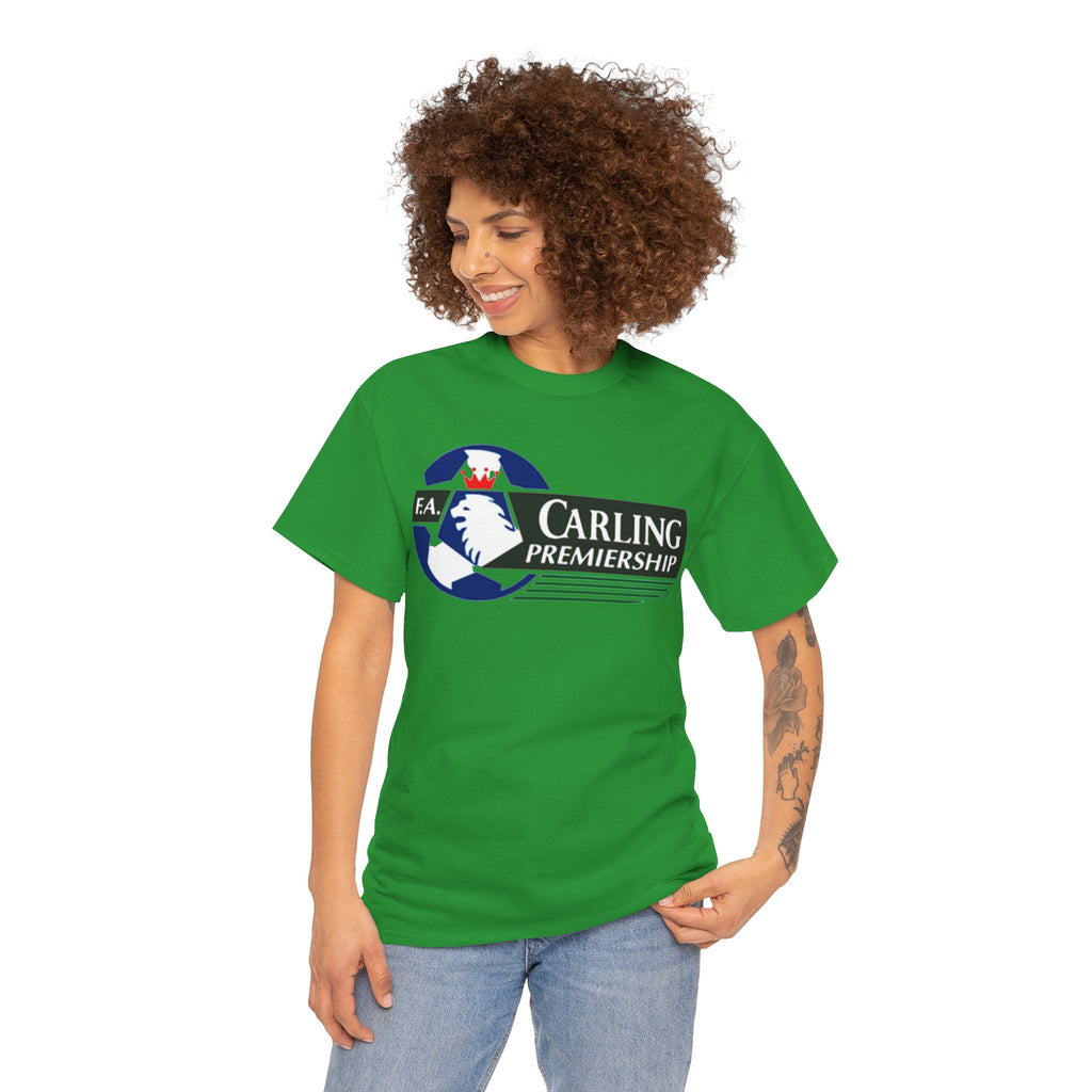 Carling Premiership Soccer Logo Tee — Vintage Football T‑Shirt