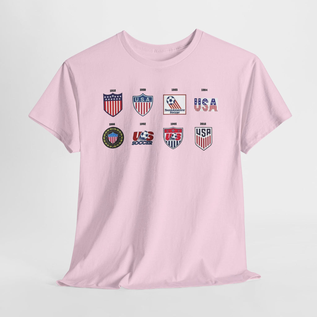 USA Soccer Logos Graphic Tee — Retro American Soccer Logo T‑Shirt