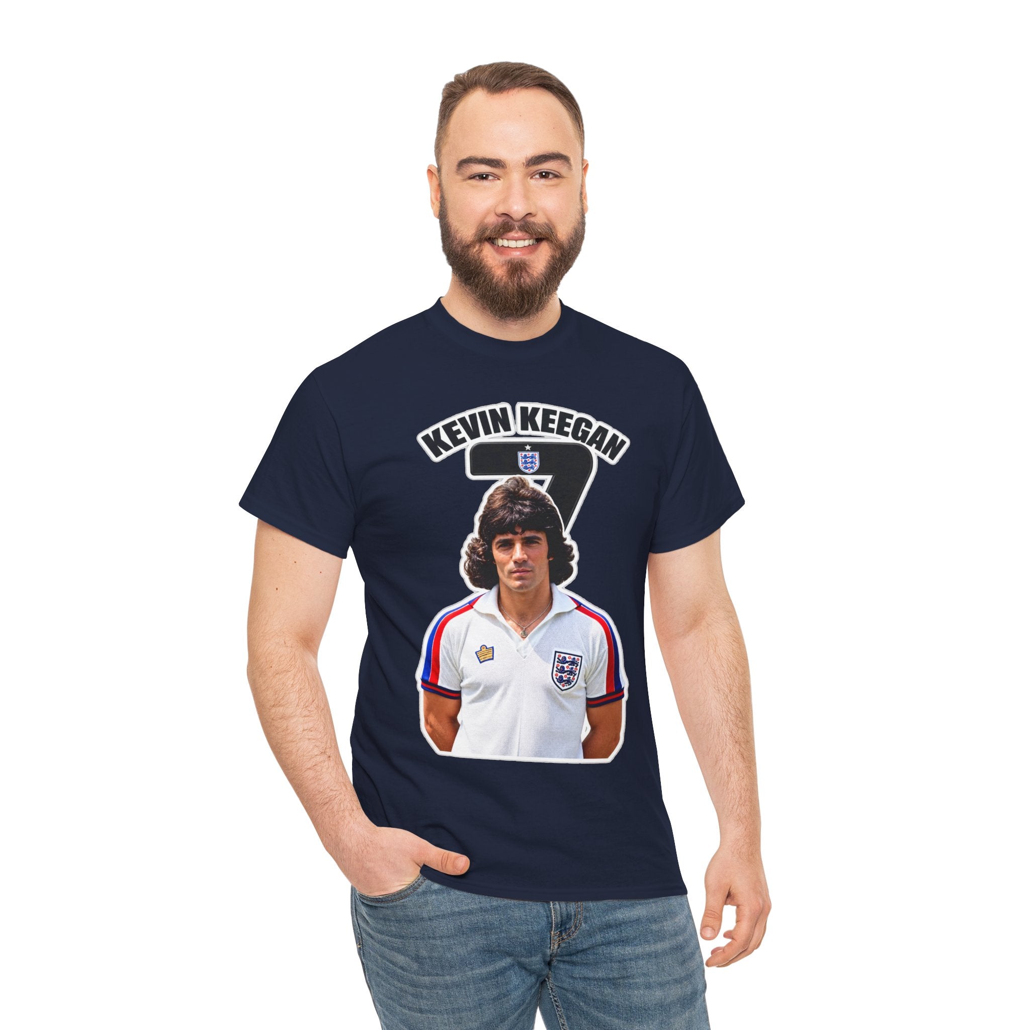 Kevin Keegan England Retro Soccer Cotton T -Shirt / Tee