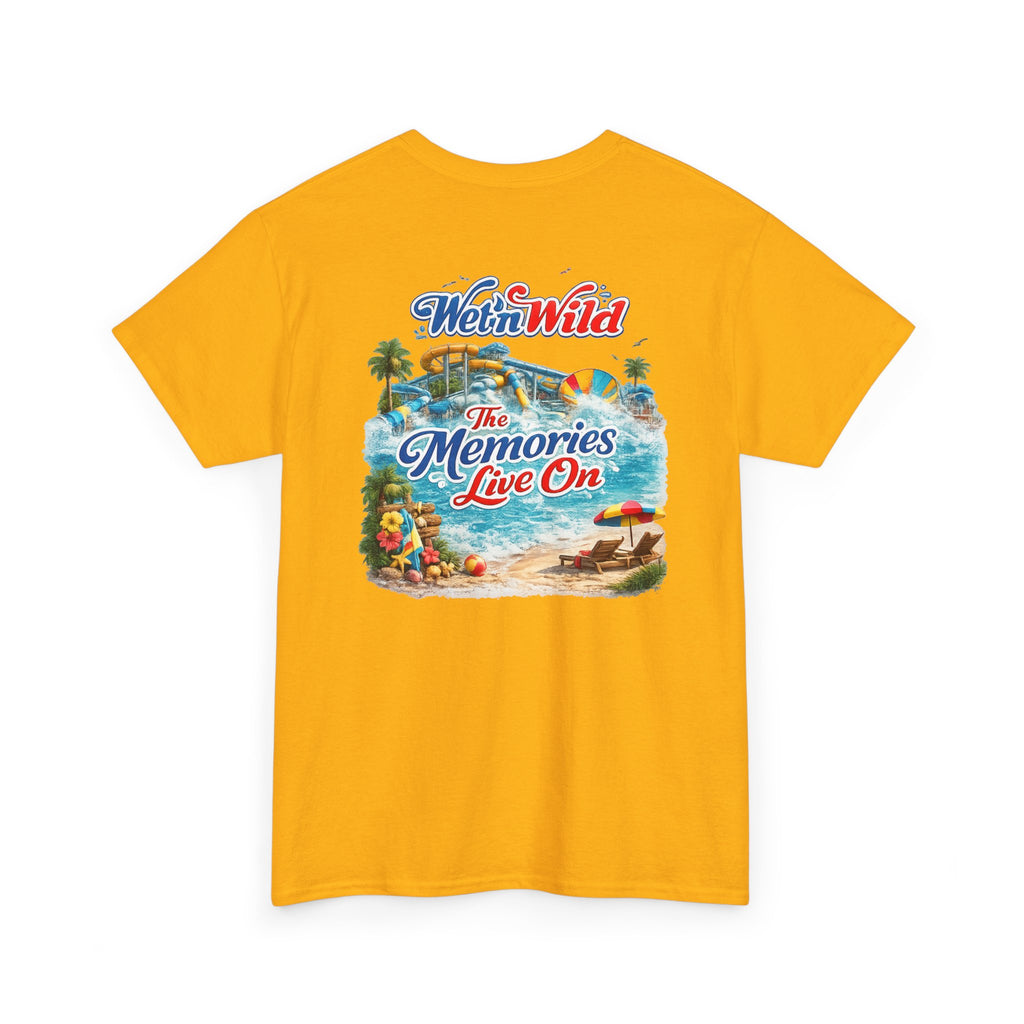 Wet'n Wild Beach Tee — "The Memories Live On" Retro Island Graphic Shirt