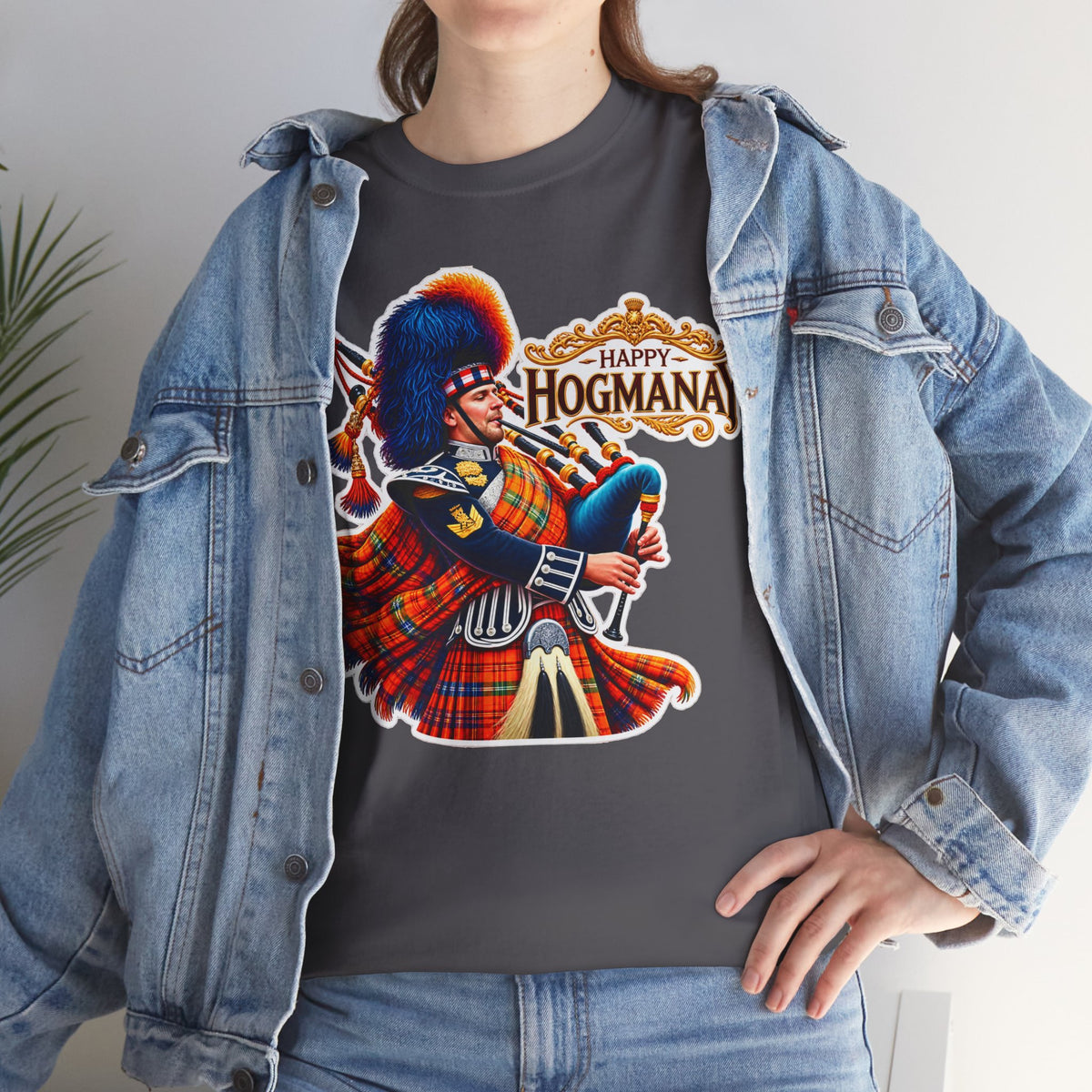 Hogmanay Bagpiper T‑Shirt — Happy Hogmanay Scottish New Year Tee