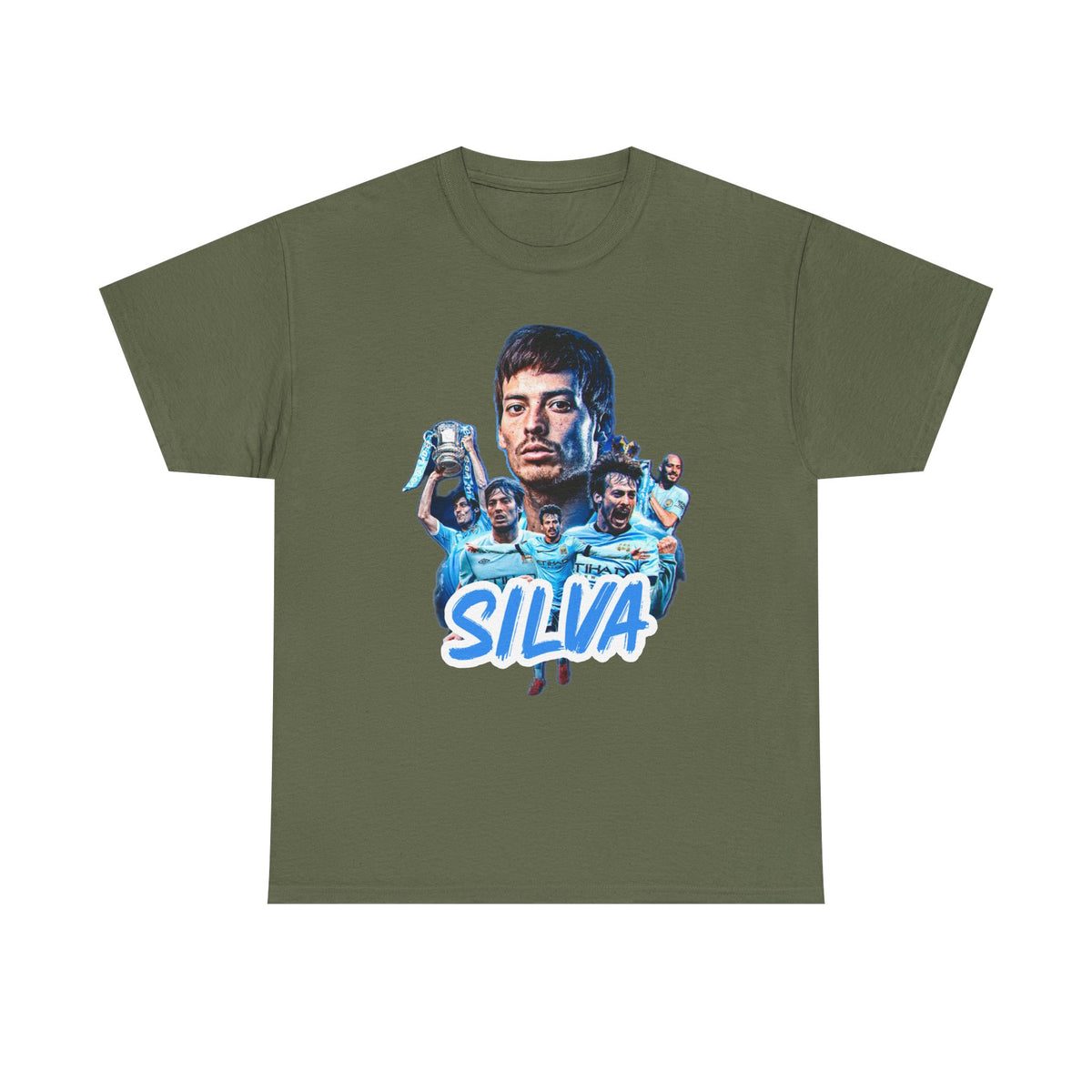 David Silva Manchester City Soccer Tee — Classic Player Portrait Football Shirt
