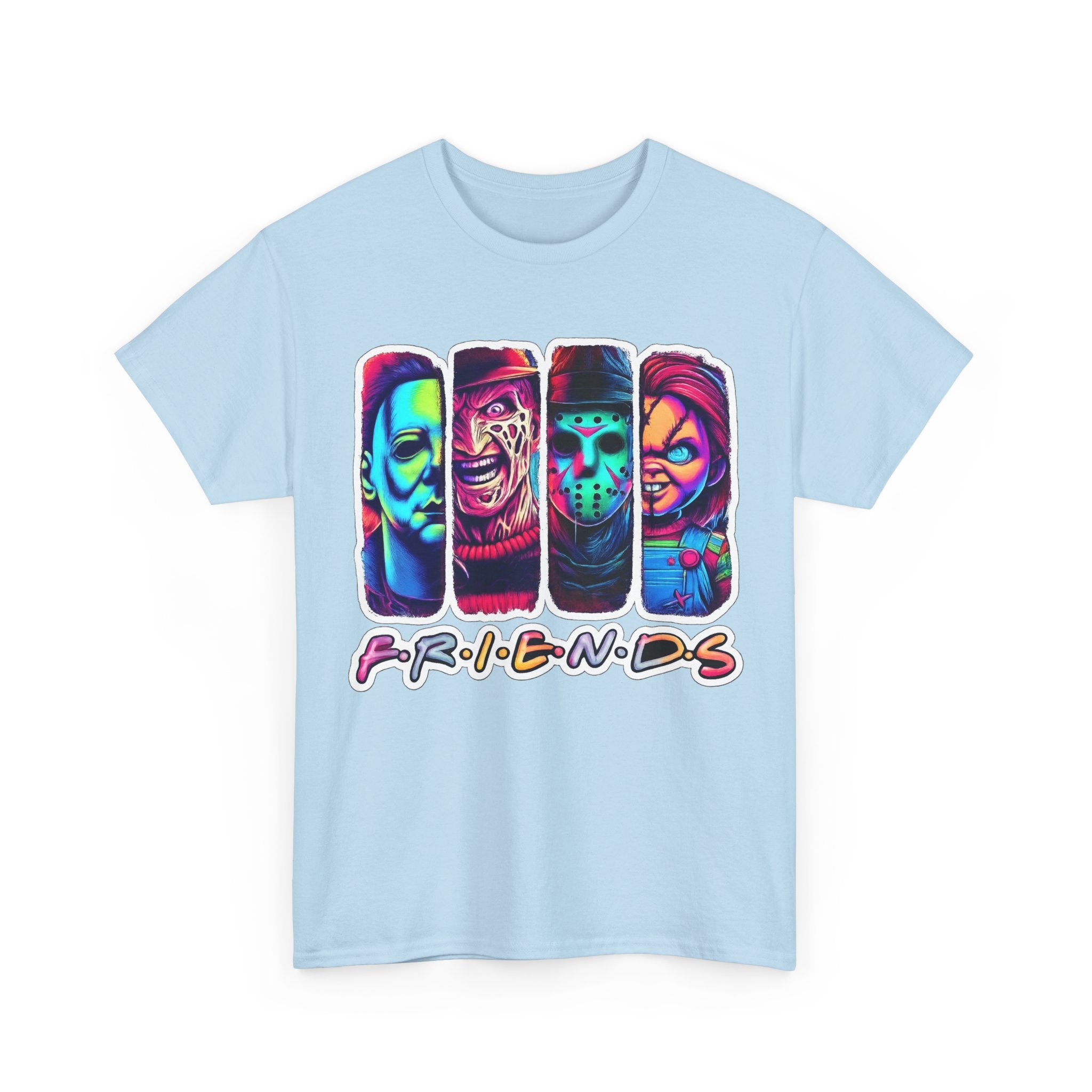 Halloween Horror Icons "Friends" T-Shirt — Neon Retro Slasher Tee