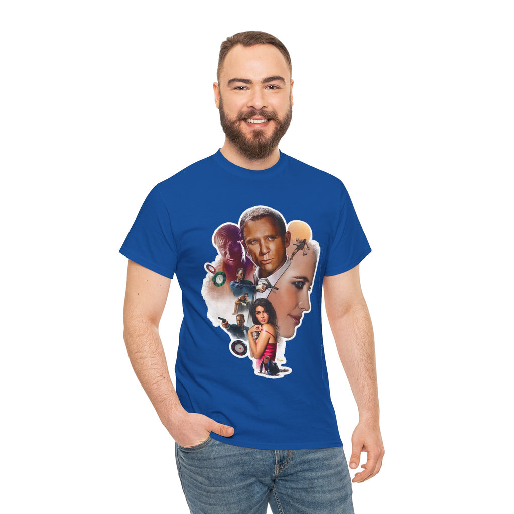 Jame Bond Movie Collage T‑Shirt — Vintage Film Noir Portrait Tee