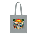 West Palm Beach Cotton Tote — Vintage Tropical Beach Palm Tree Design