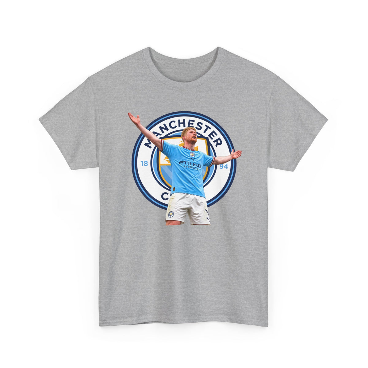 Kevin De Bruyne Manchester Football Club Legend Cotton T-Shirt — Player Celebration Graphic T-Shirt