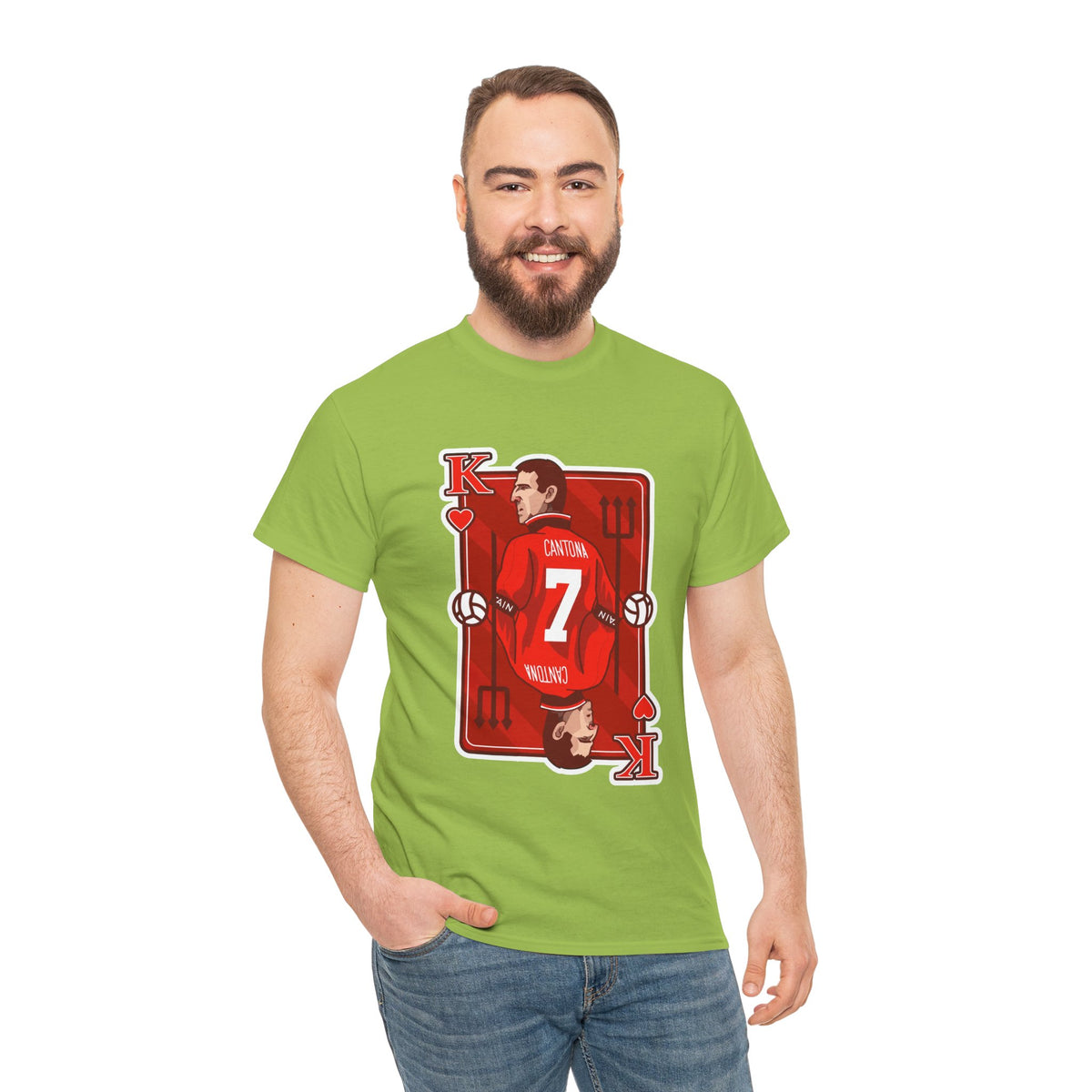 Cantona Playing Card Cotton T-Shirt / Tee — Number 7 Custom Jersey Design