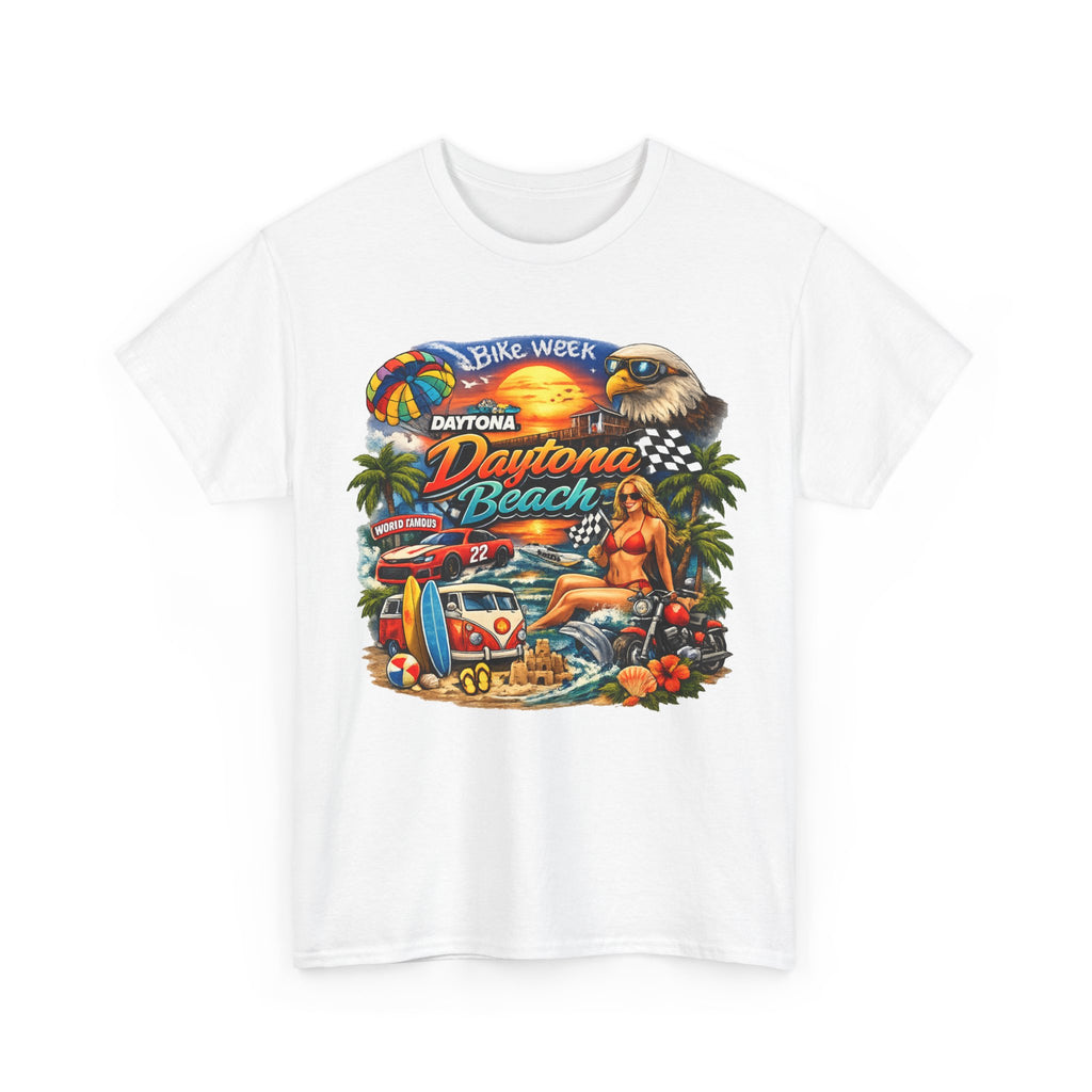 Daytona Beach Vintage Surf T-Shirt — Retro Sunset Palm Beach Tee