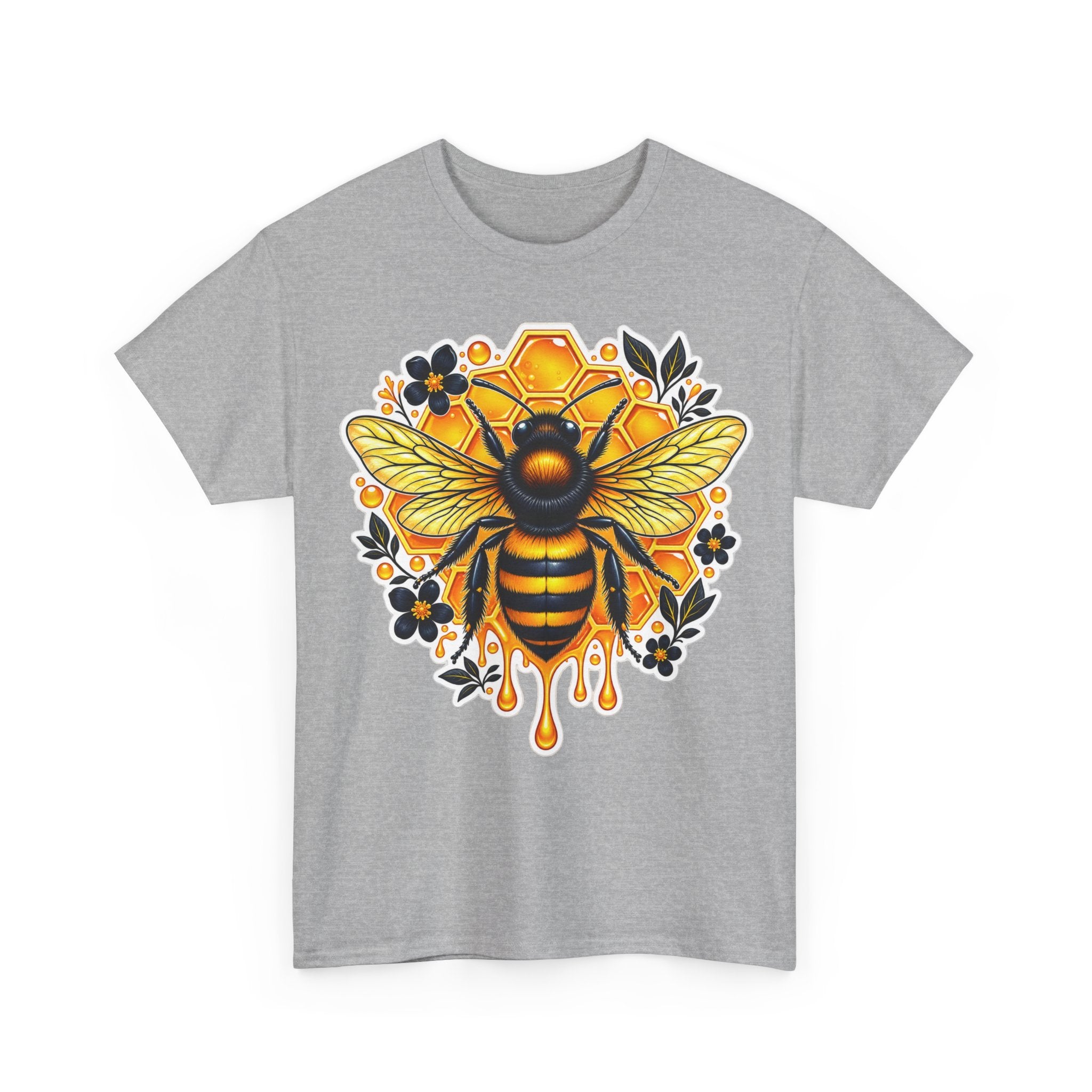 Manchester Bee Honeycomb T‑Shirt — Floral Dripping Honey Graphic Tee