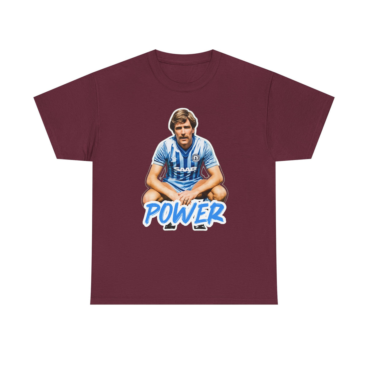 Paul Power Manchester City Legend Player Graphic Tee — Retro Football Jersey Design