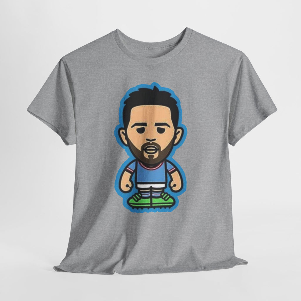 Bernardo Silva Manchester City Legend Graphic Tee — Player Cartoon Front & Tribute Poster Back