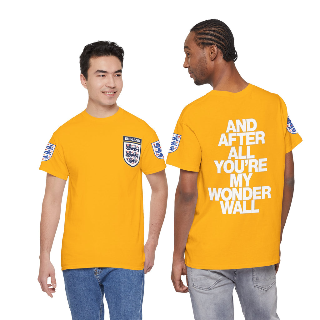England Football Tee — "And After All You're My Wonderwall" Lyrics Tee
