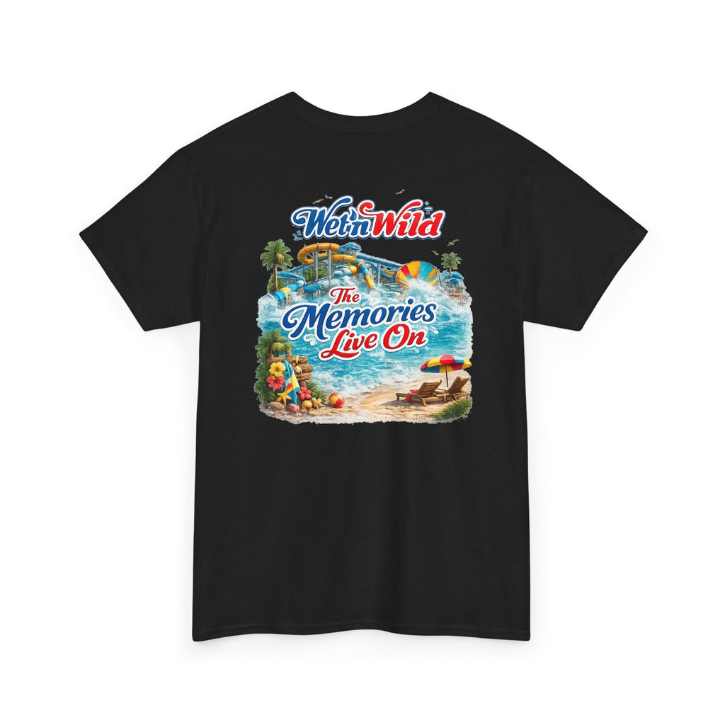 Wet'n Wild Beach Tee — "The Memories Live On" Retro Island Graphic Shirt