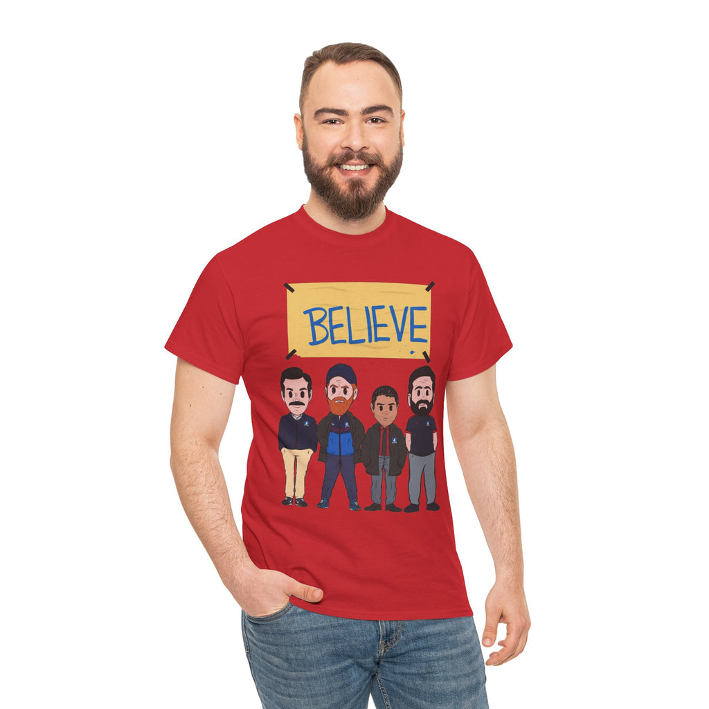 Ted Lasso Inspired Believe Cartoon Band Cotton T-Shirt