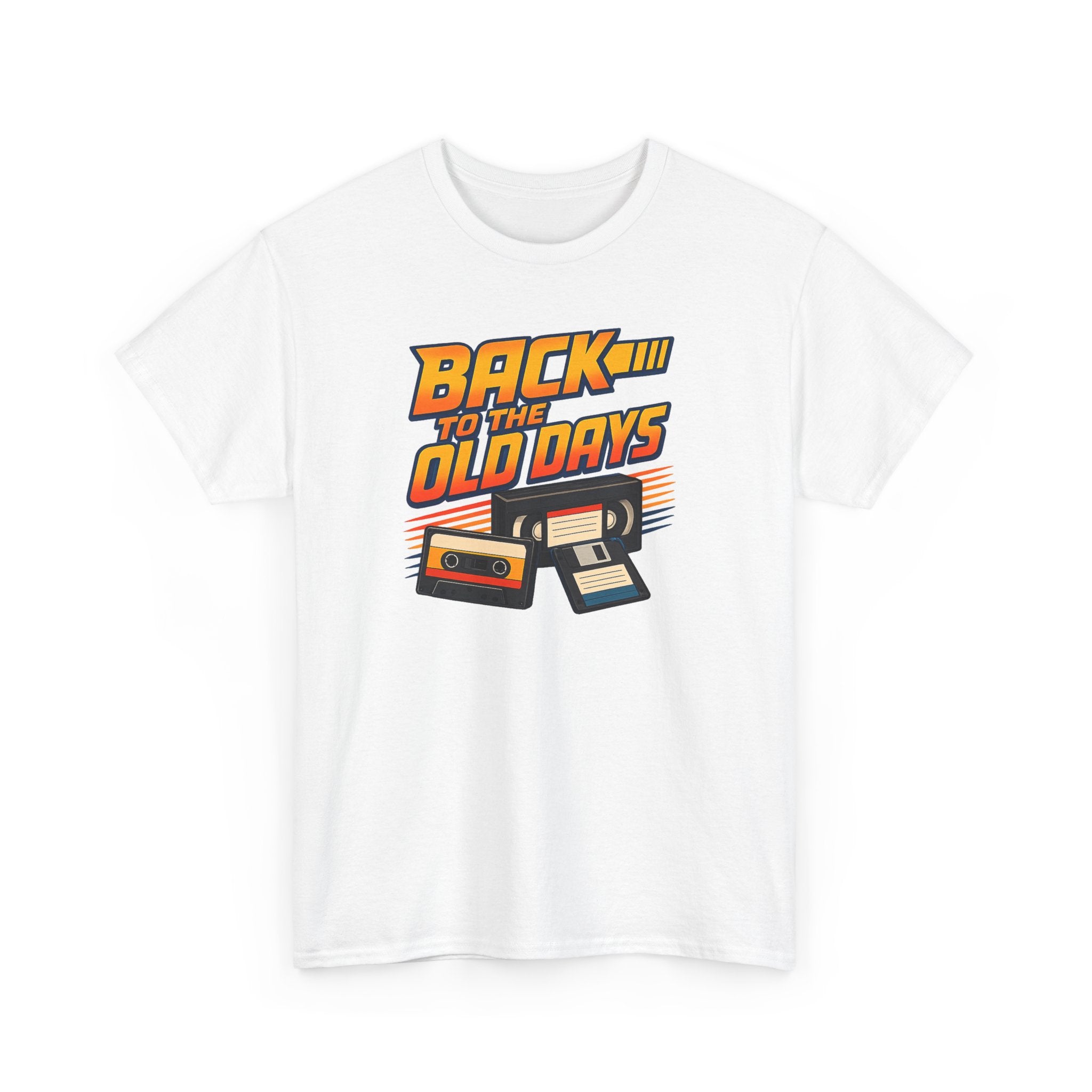 Back to the Old Days Tee – Retro Cassette & VHS Nostalgia T-Shirt