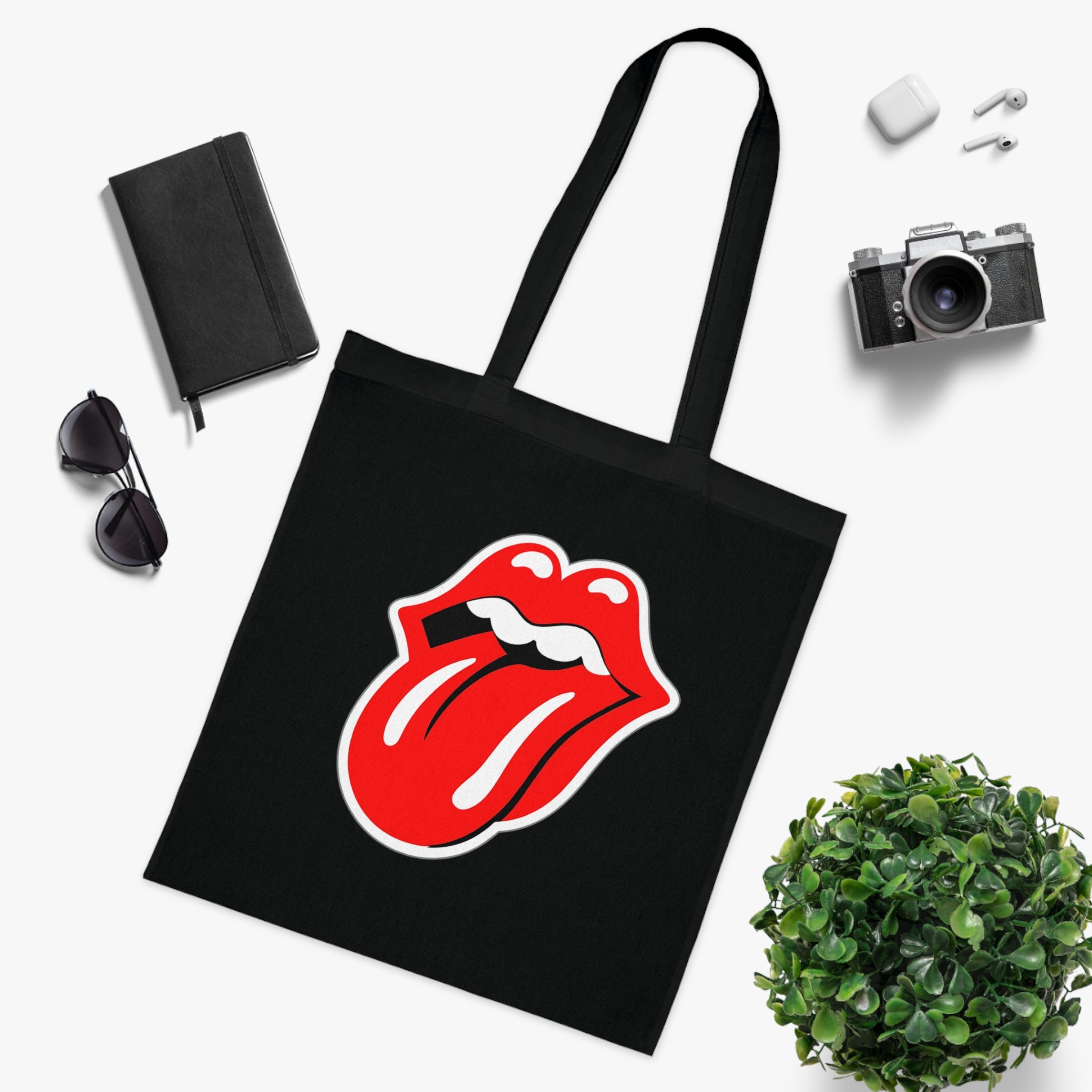 Rock Red Tongue Graphic Tote Bag