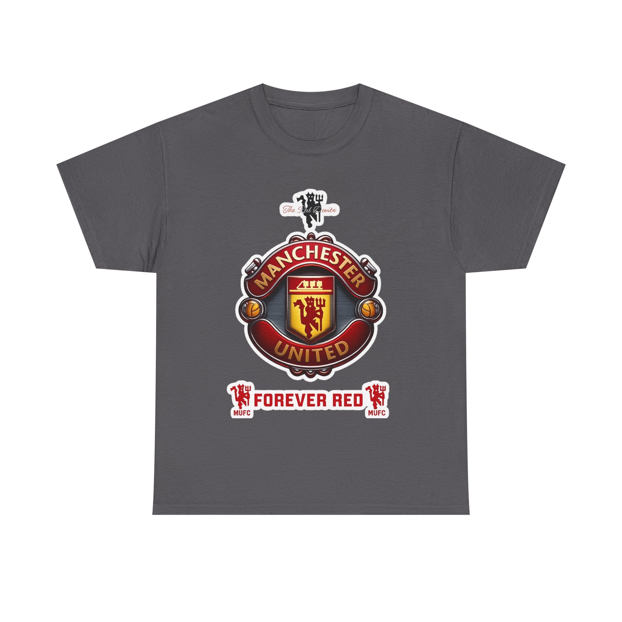Manchester United Inspired Football Crest Tee — "Forever Red" Supporter Shirt