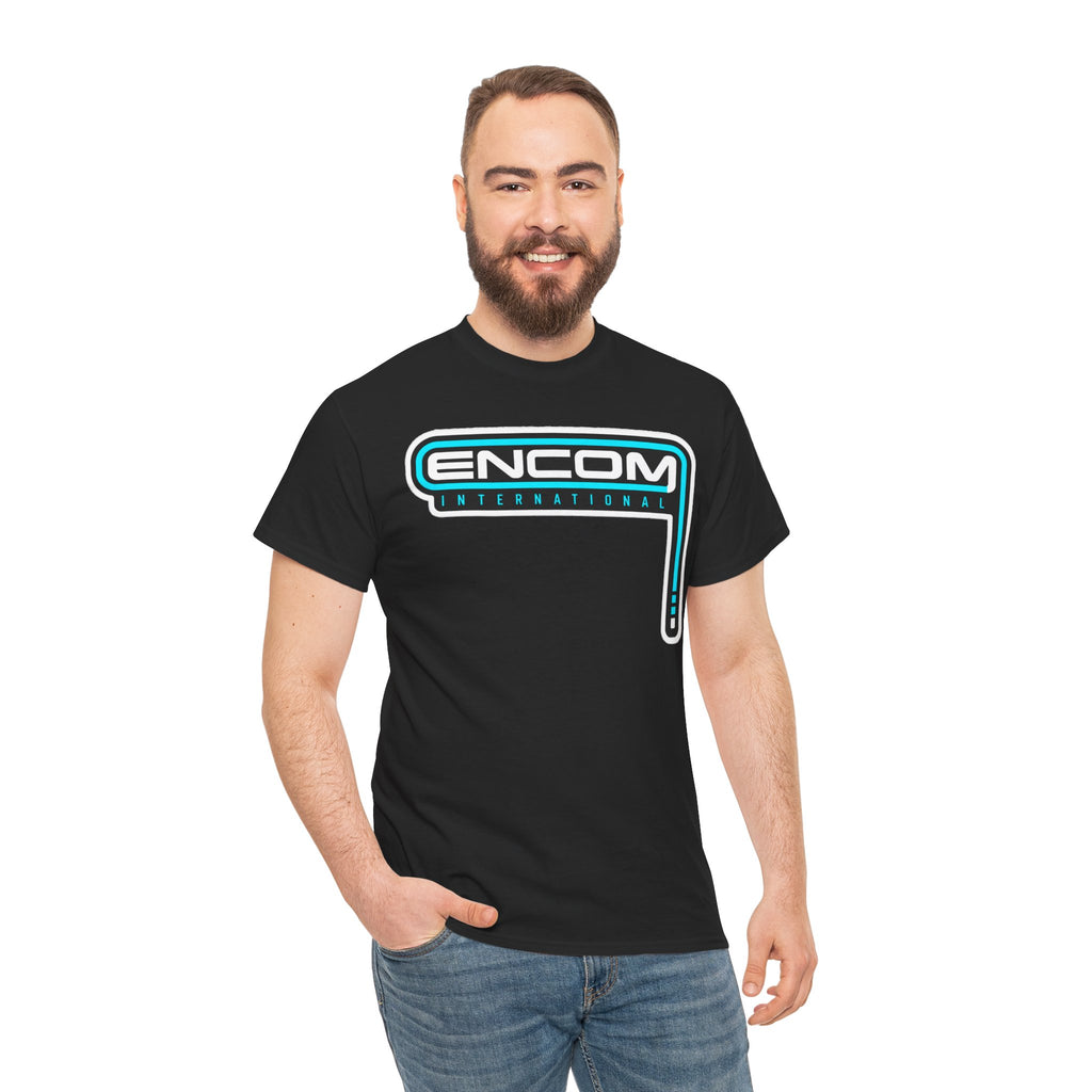 ENCOM International Logo Cotton T-Shirt — Retro Tech Gaming Tee