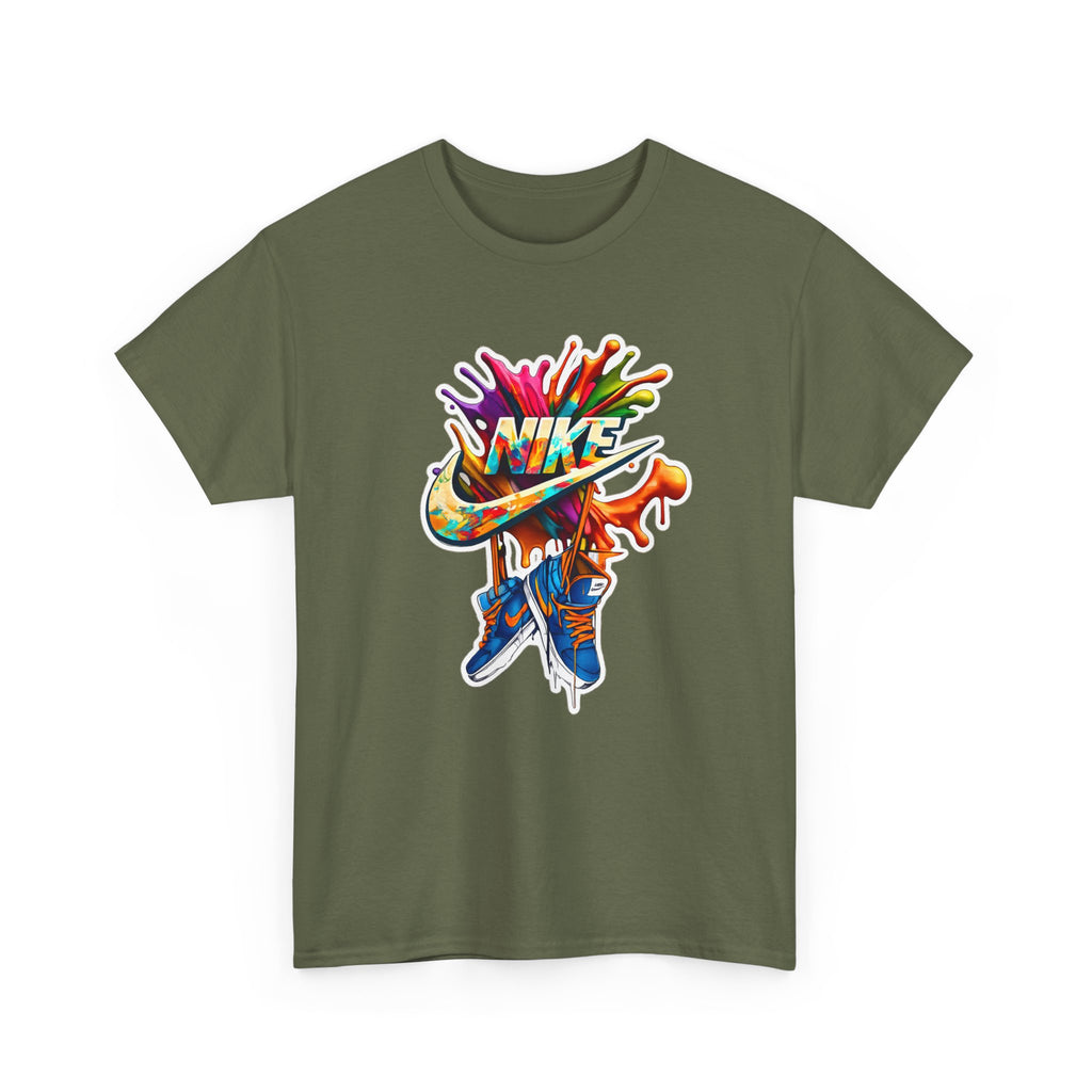 Nike Inspired Splash Graphic Tee — Colorful Sneaker Streetwear T-Shirt