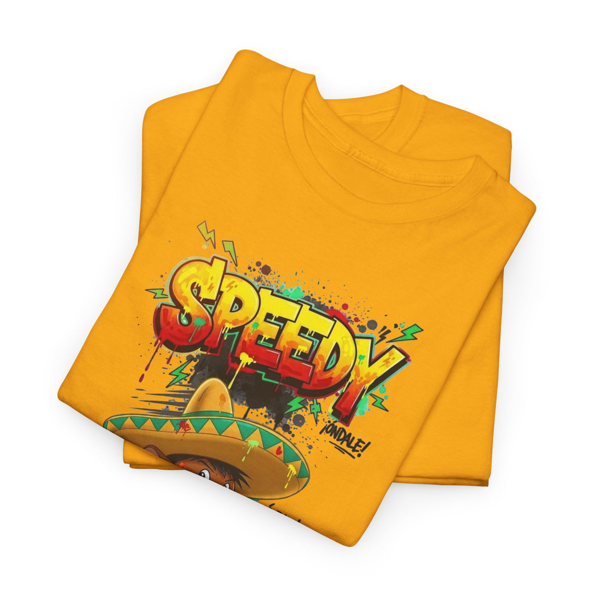 Speedy Sombrero Cartoon Tee — Mexican Street Food Runner Graphic T-Shirt