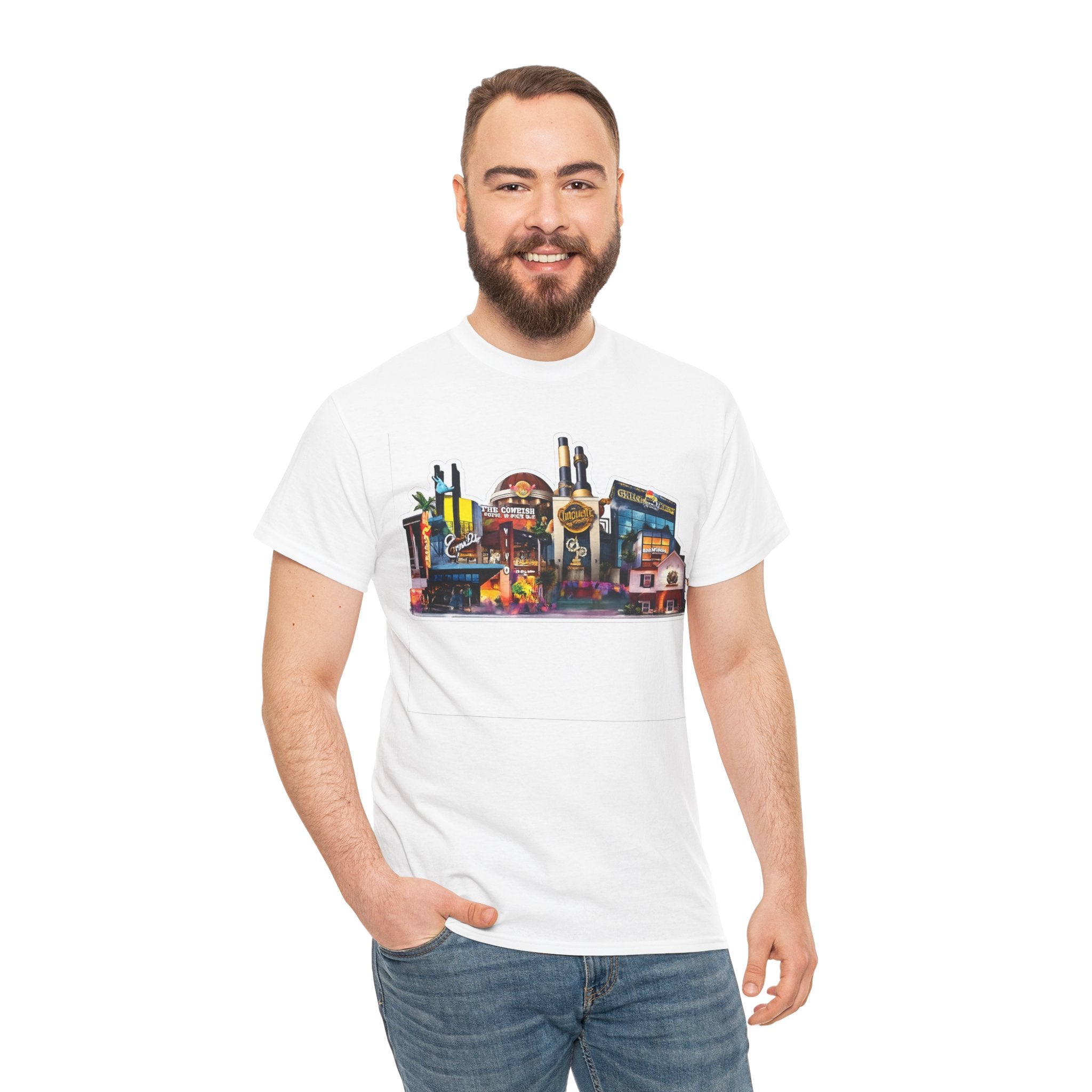 Universal Orlando Skyline T-Shirt — Neon Strip Casino Cityscape Tee